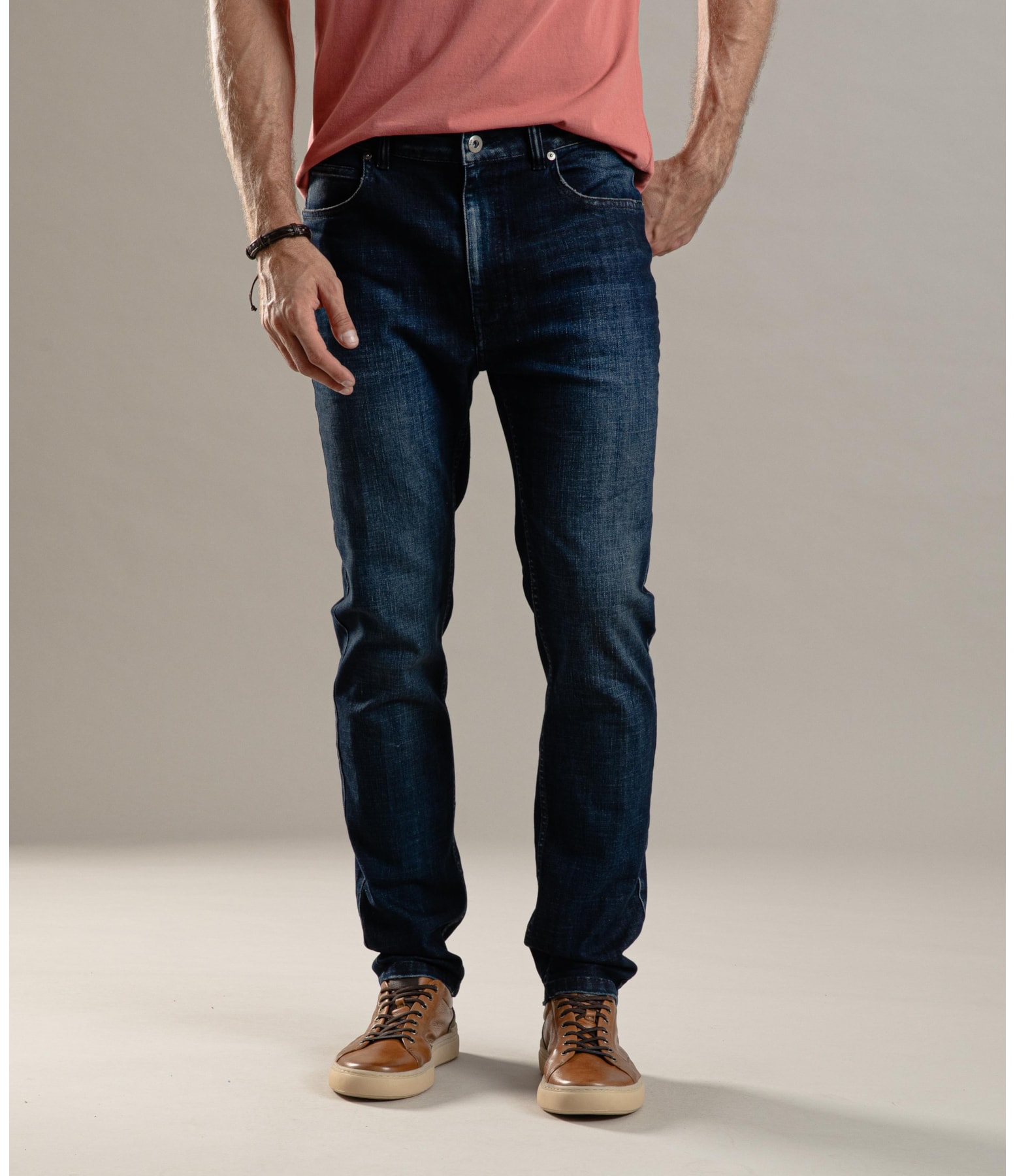 Calça Visco Indigo Elastic Tradicional 5 Lav.Escuro