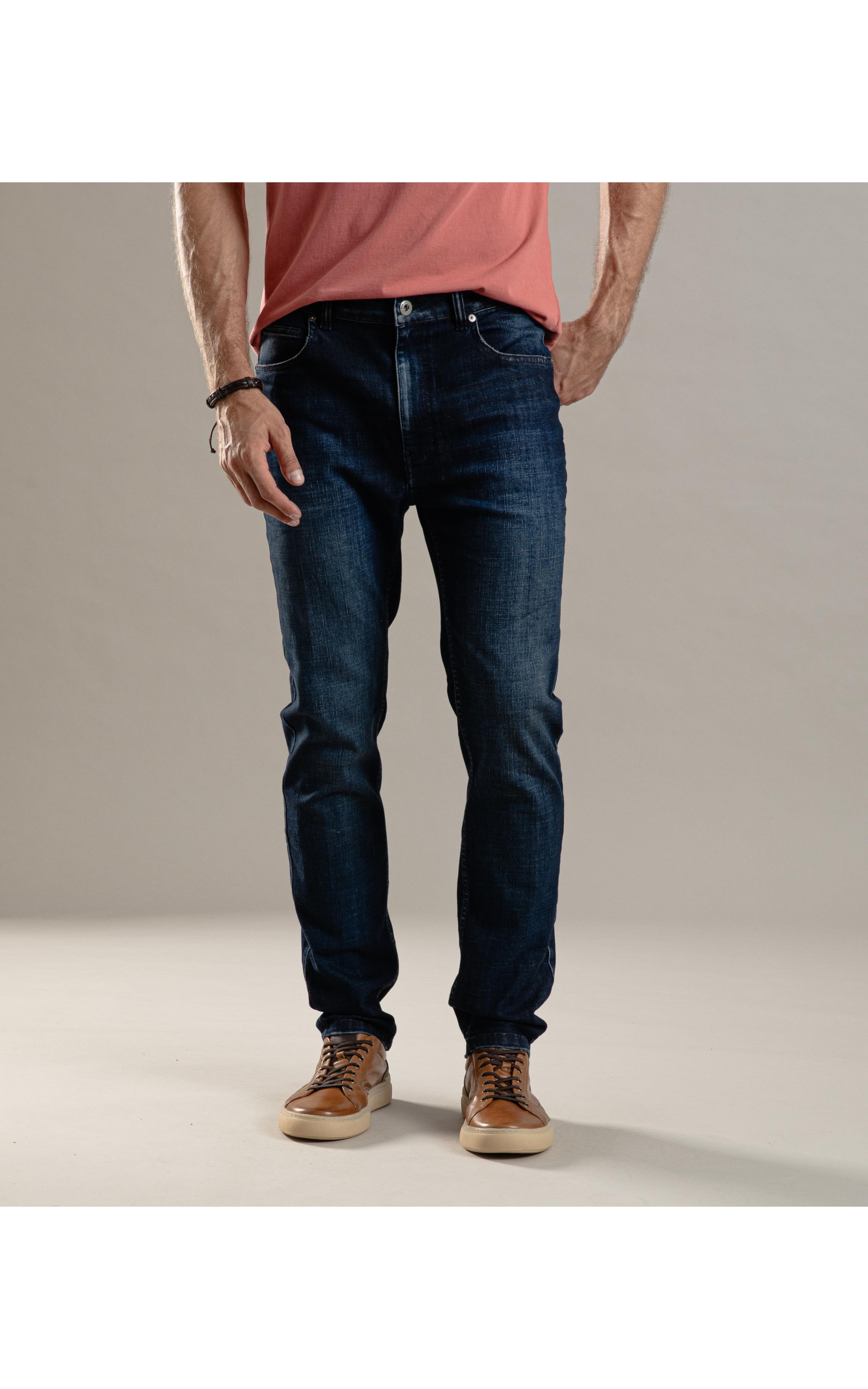 Calça Visco Indigo Elastic Tradicional 5 Lav.Escuro