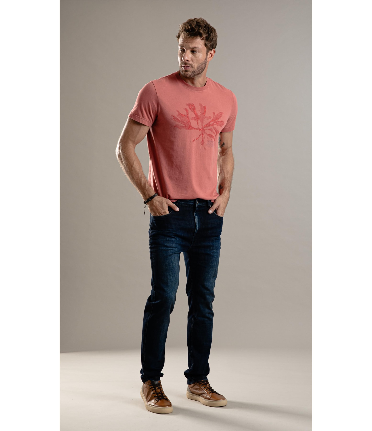 Calça Visco Indigo Elastic Tradicional 5 Lav.Escuro