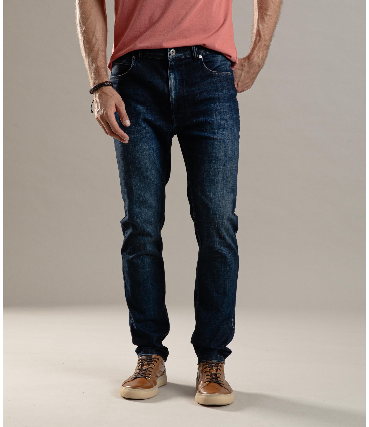 Calça Visco Indigo Elastic Tradicional 5 Lav.Escuro