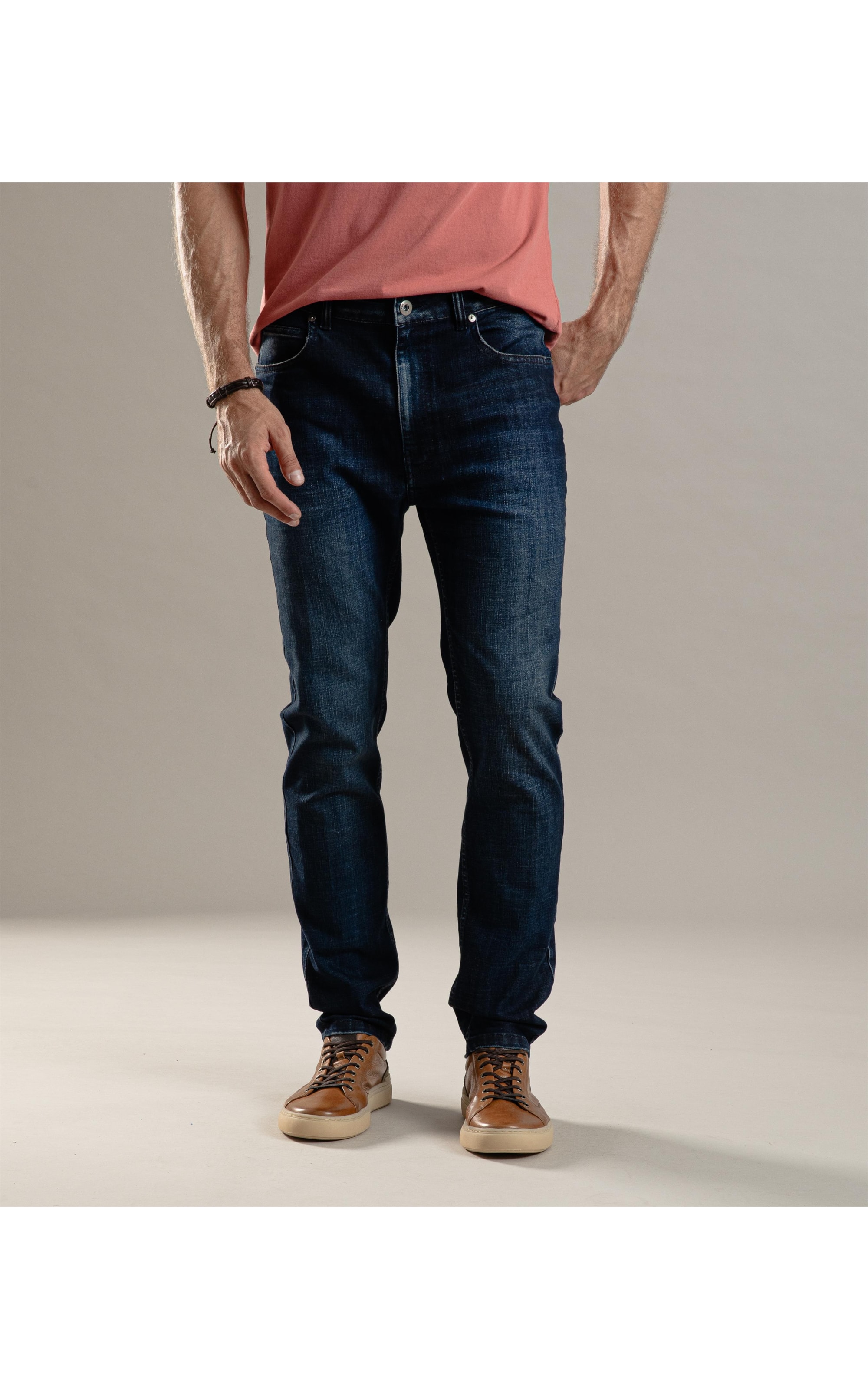 Calça Visco Indigo Elastic Tradicional 5 Lav.Escuro