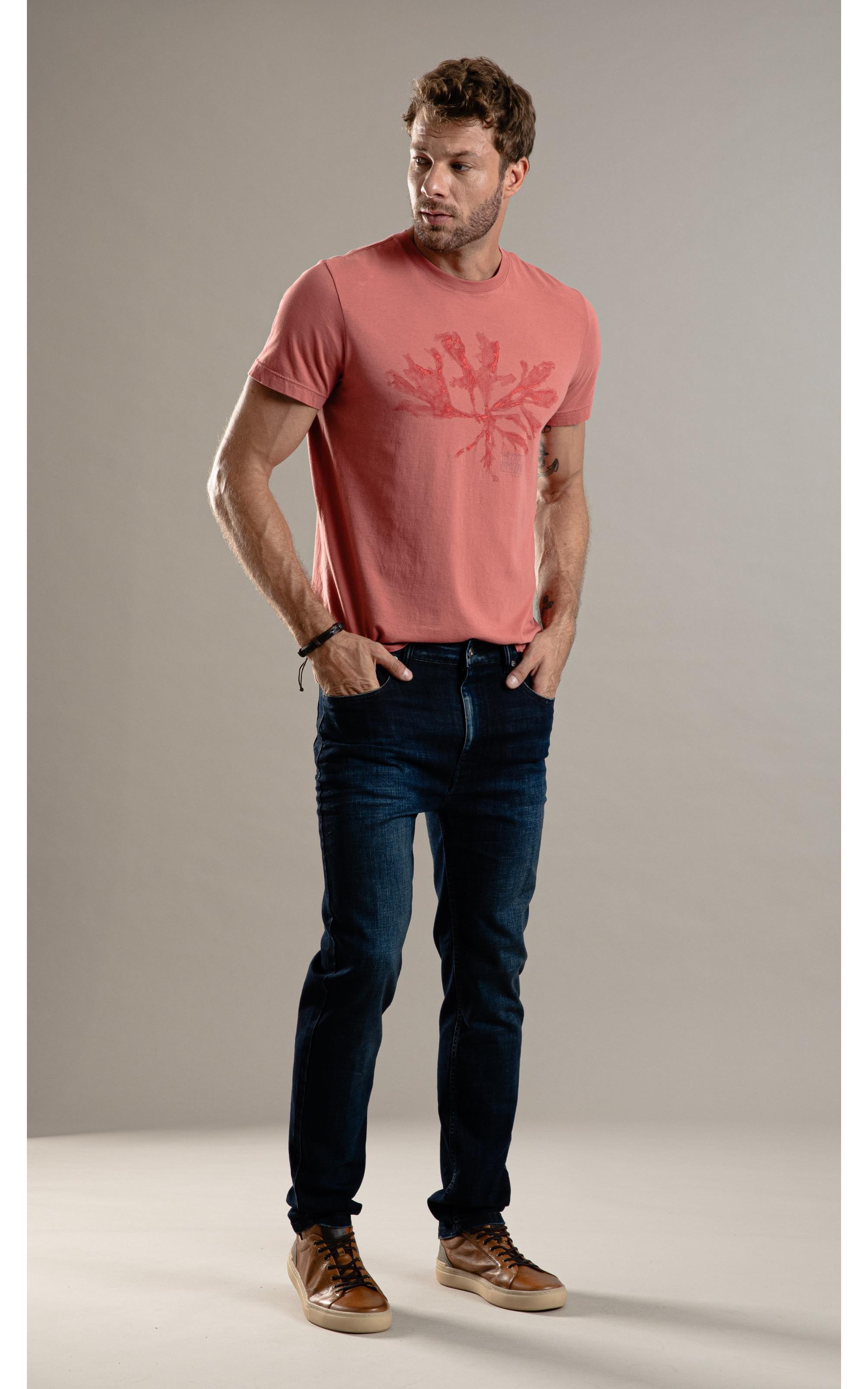Calça Visco Indigo Elastic Tradicional 5 Lav.Escuro