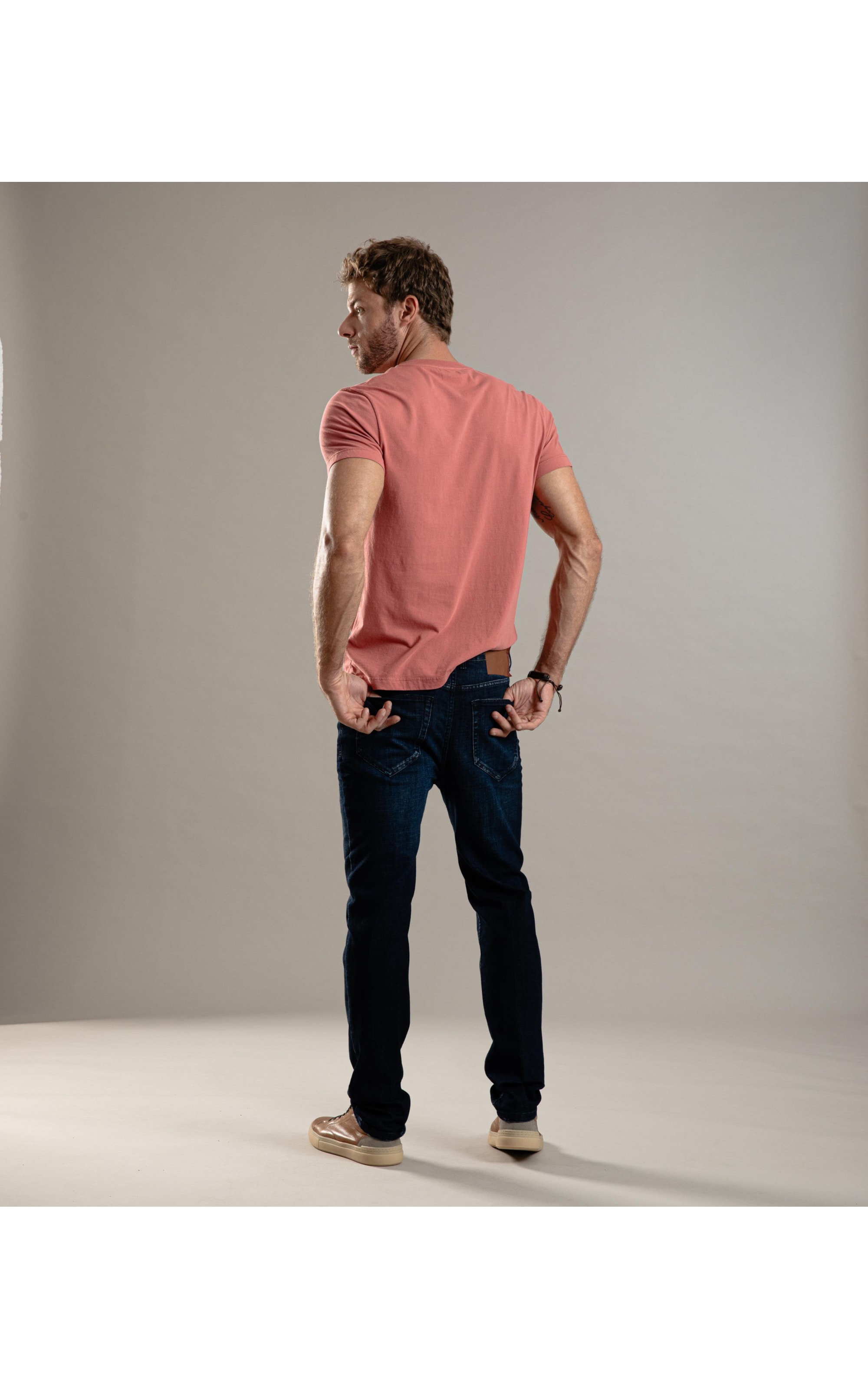 Calça Visco Indigo Elastic Tradicional 5 Lav.Escuro
