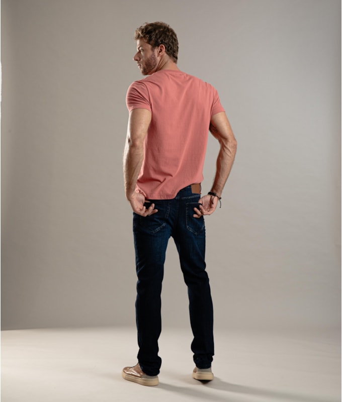 Calça Visco Indigo Elastic Tradicional 5 Lav.Escuro