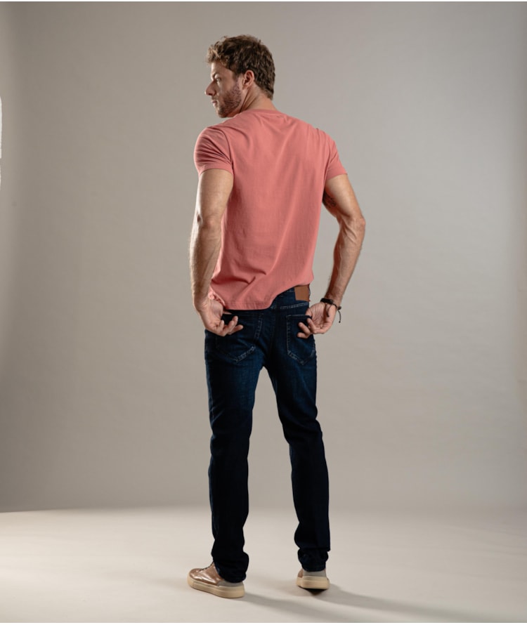 Calça Visco Indigo Elastic Tradicional 5 Lav.Escuro