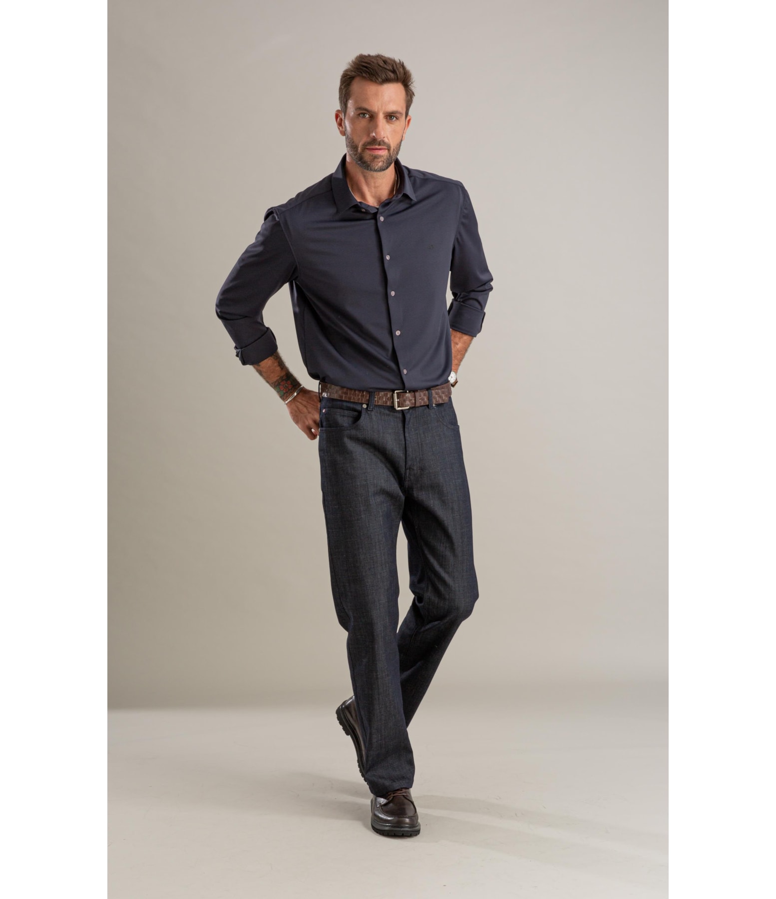 Calça Visco Indigo Tradicional Five Pockets Lav.Amaciado C/ Resina