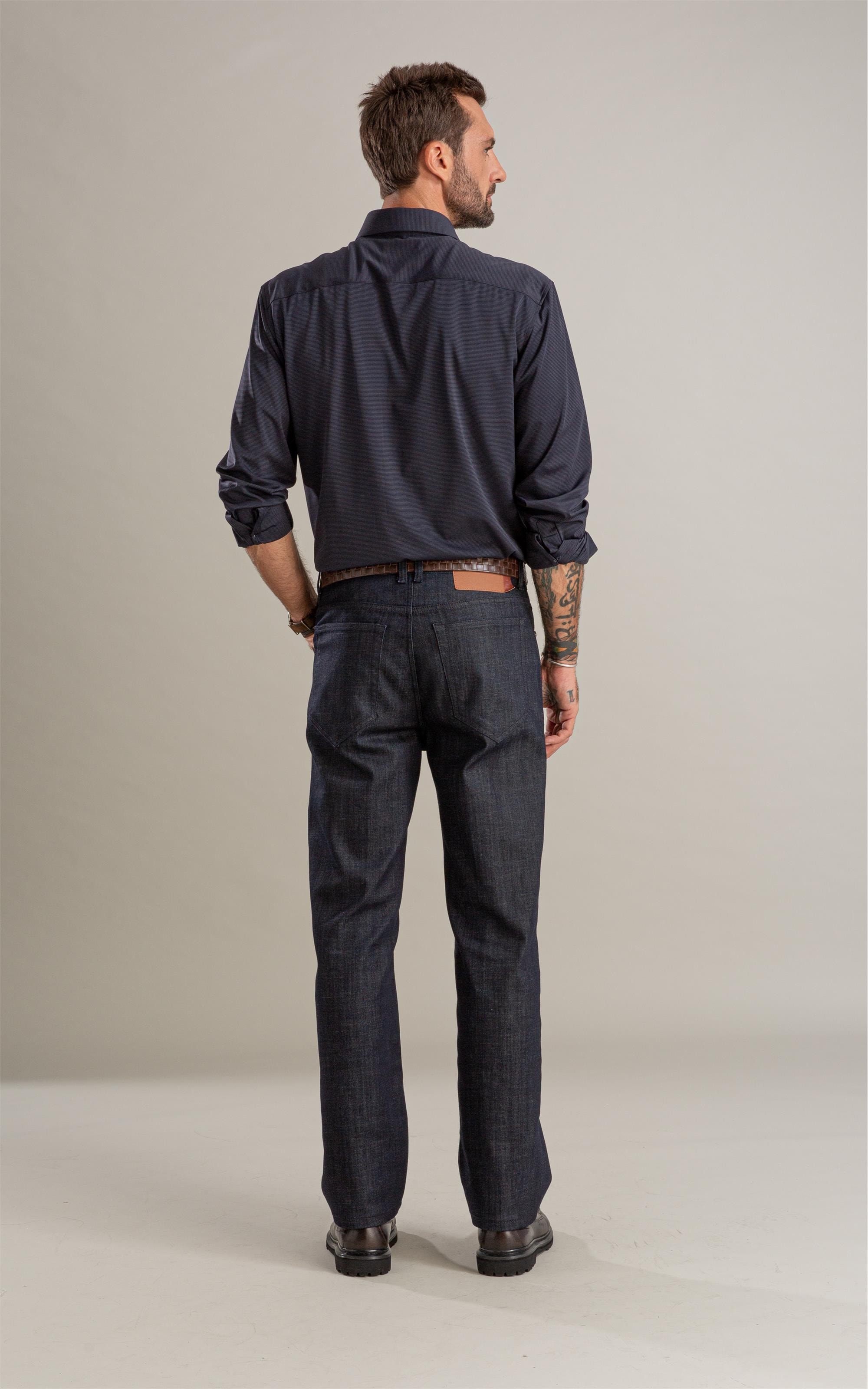 Calça Visco Indigo Tradicional Five Pockets Lav.Amaciado C/ Resina