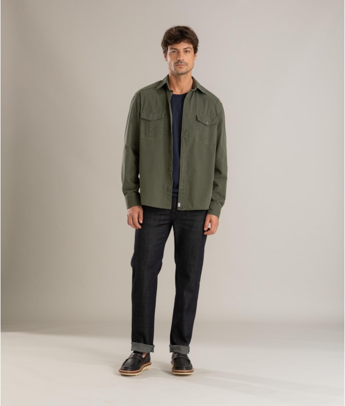 Calça Visco Indigo Tradicional Five Pockets Lav.Amaciado C/ Resina