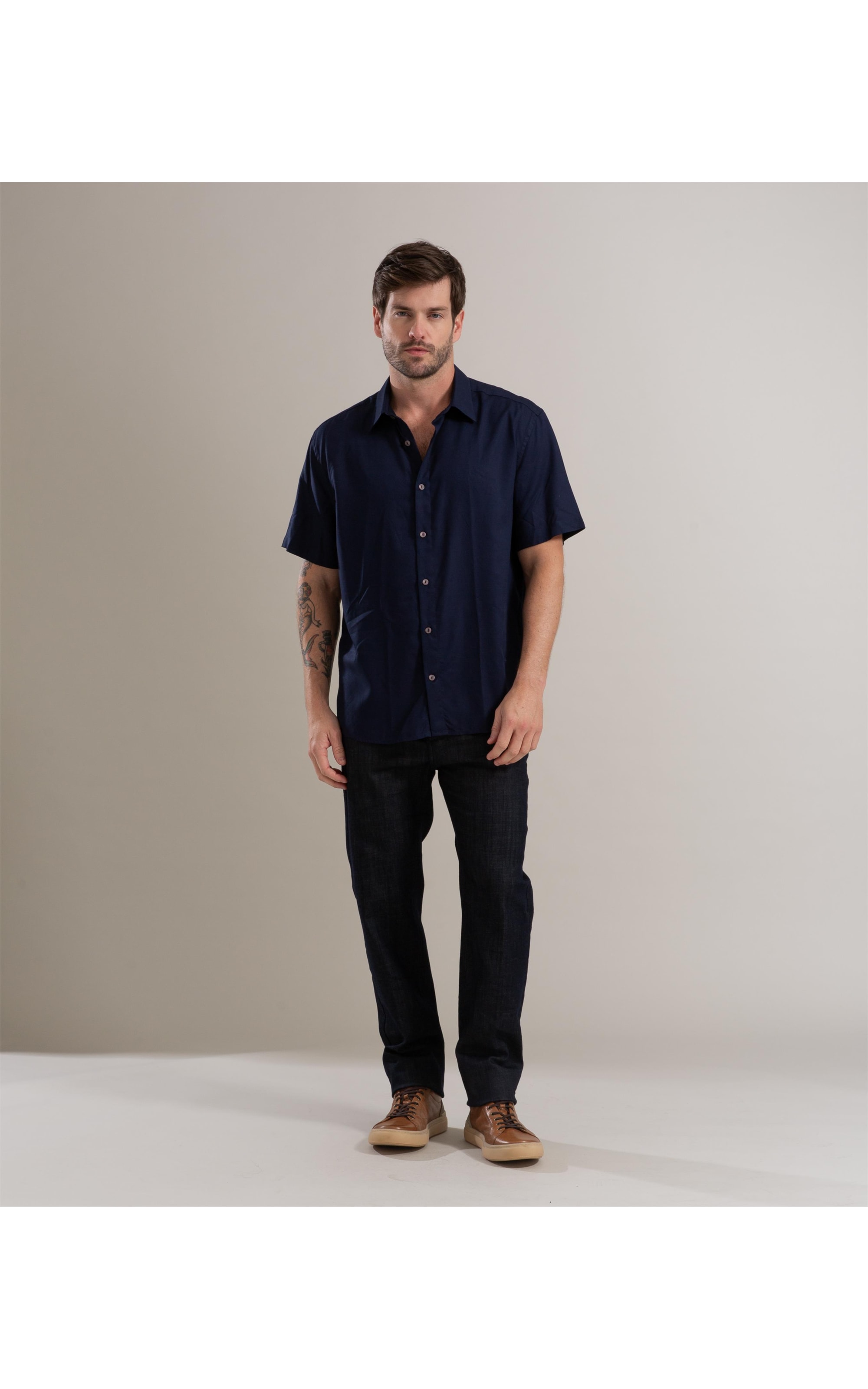 Calça Visco Indigo Tradicional Five Pockets Rchl237-Lav.Amaciado+resi