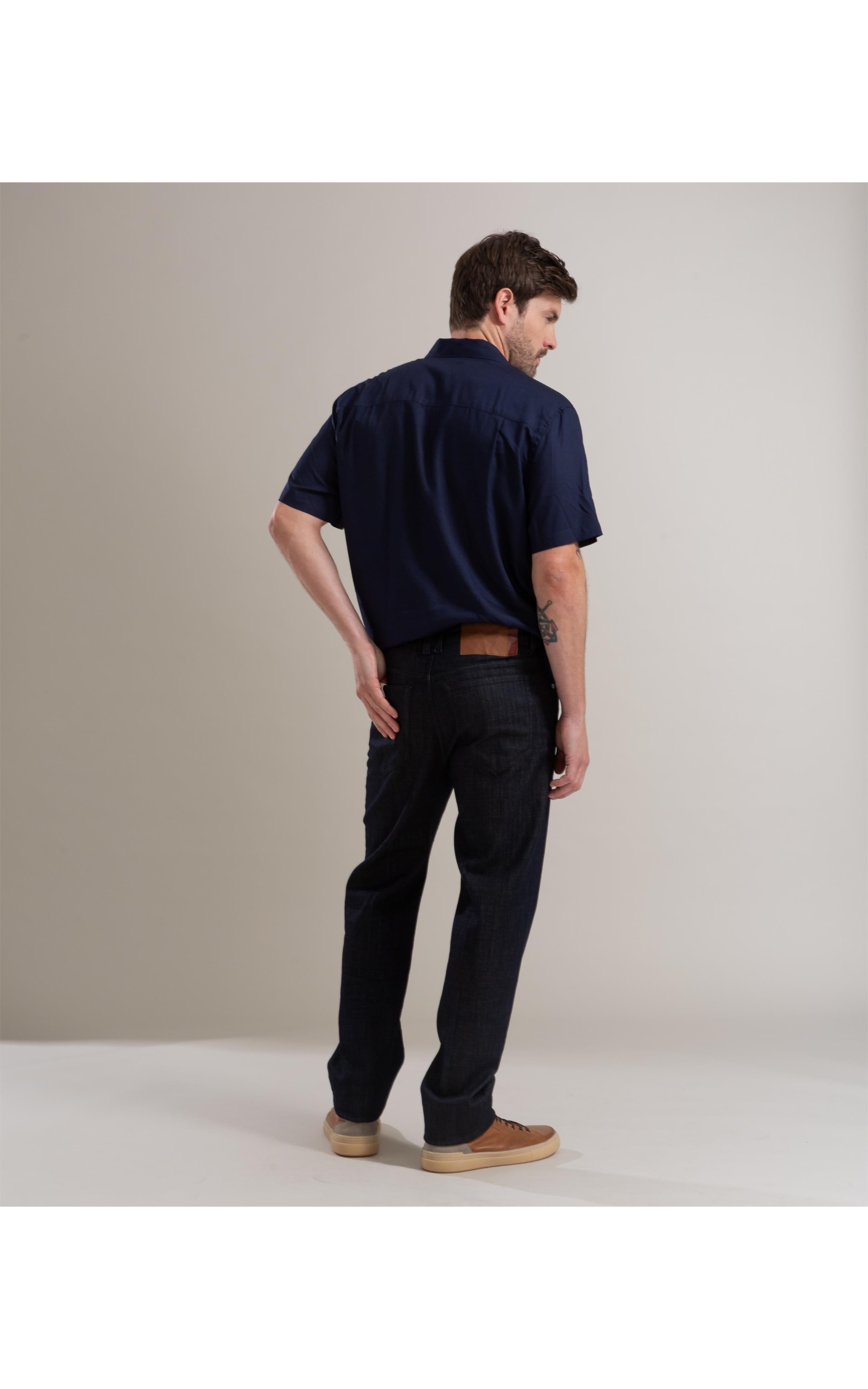 Calça Visco Indigo Tradicional Five Pockets Rchl237-Lav.Amaciado+resi