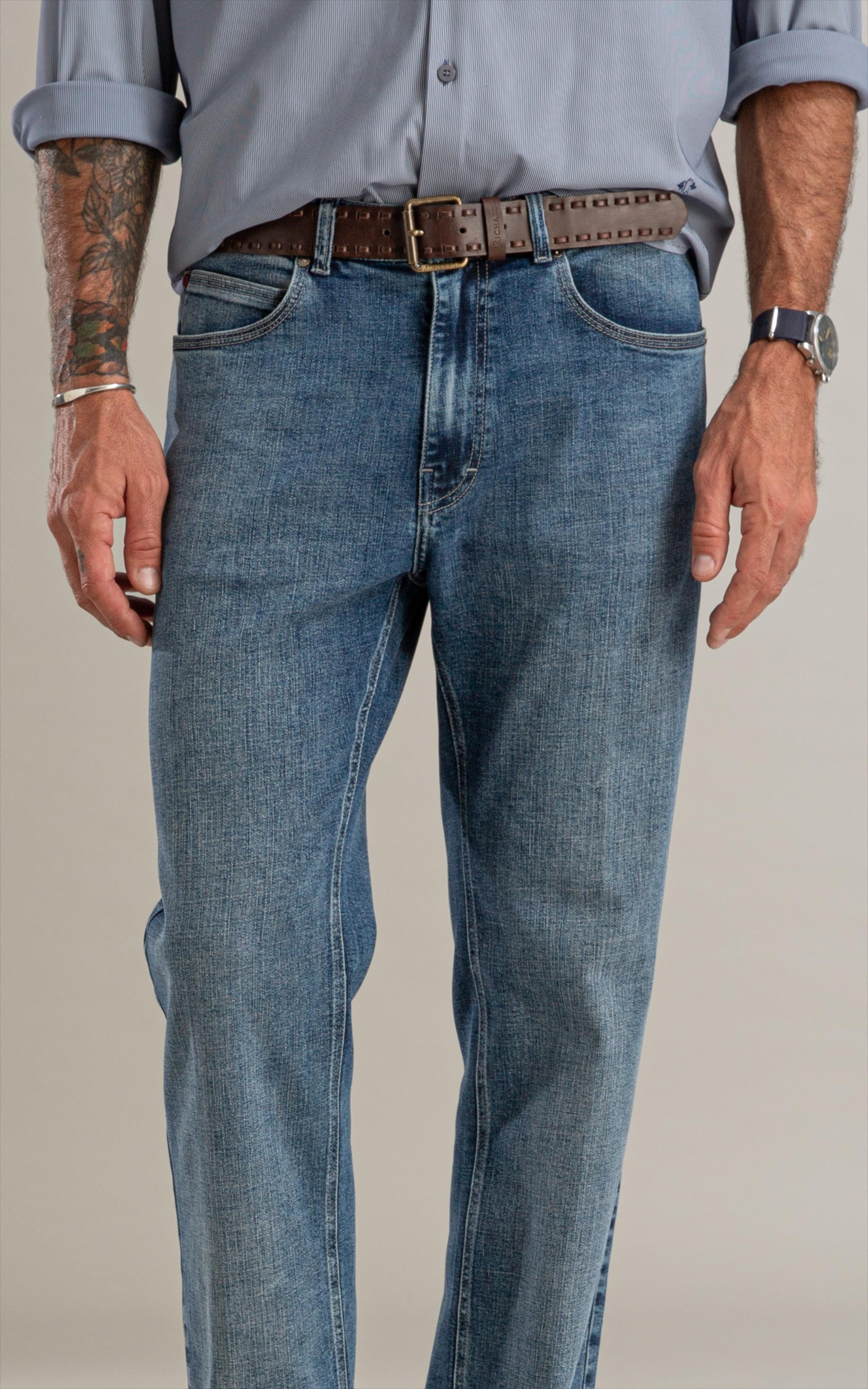 Calça Visco Indigo Tradicional Matheus 2163-Lav.Claro C/ Luva