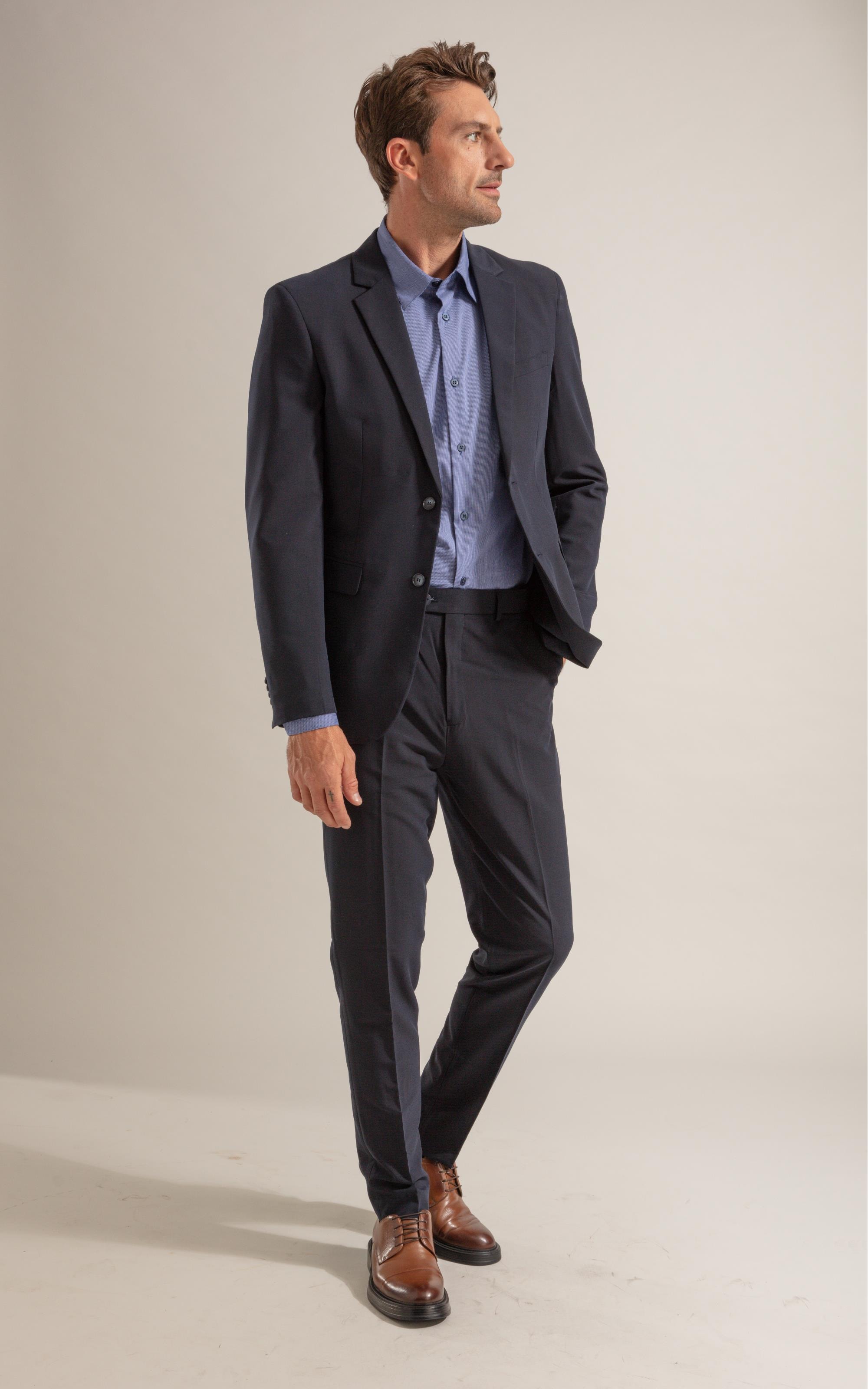 Calca Wool Blend Pratt Dark Navy