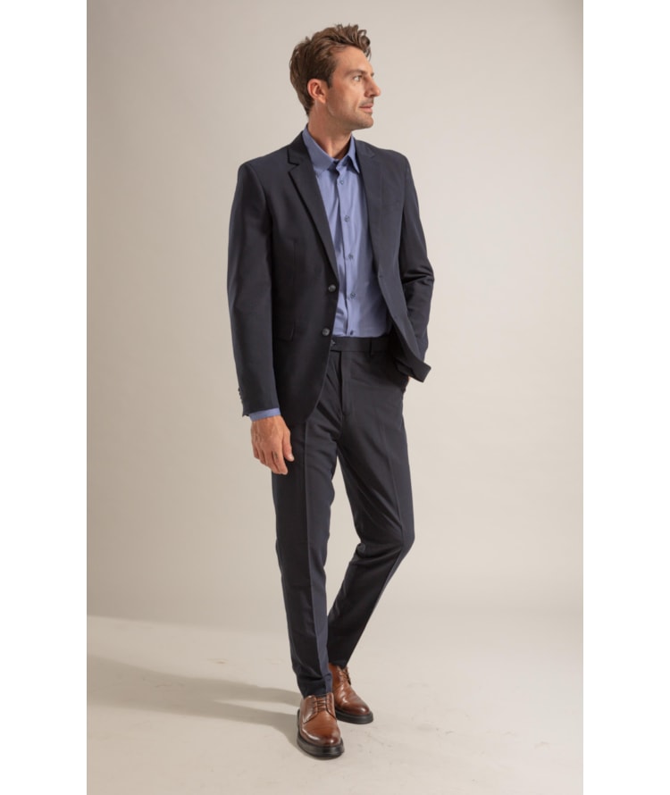 Calca Wool Blend Pratt Dark Navy