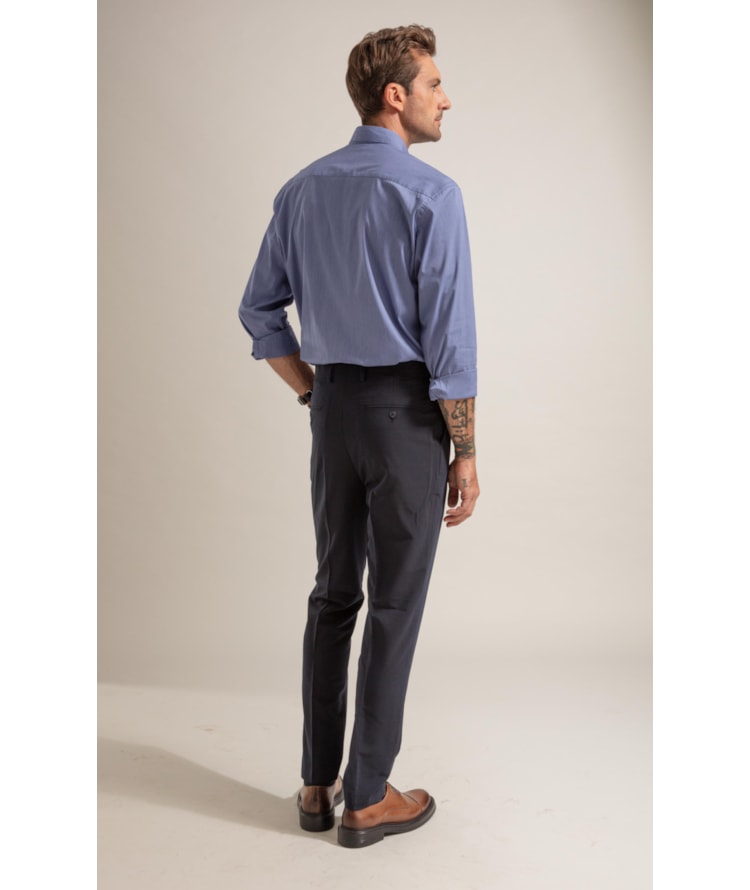 Calca Wool Blend Pratt Dark Navy