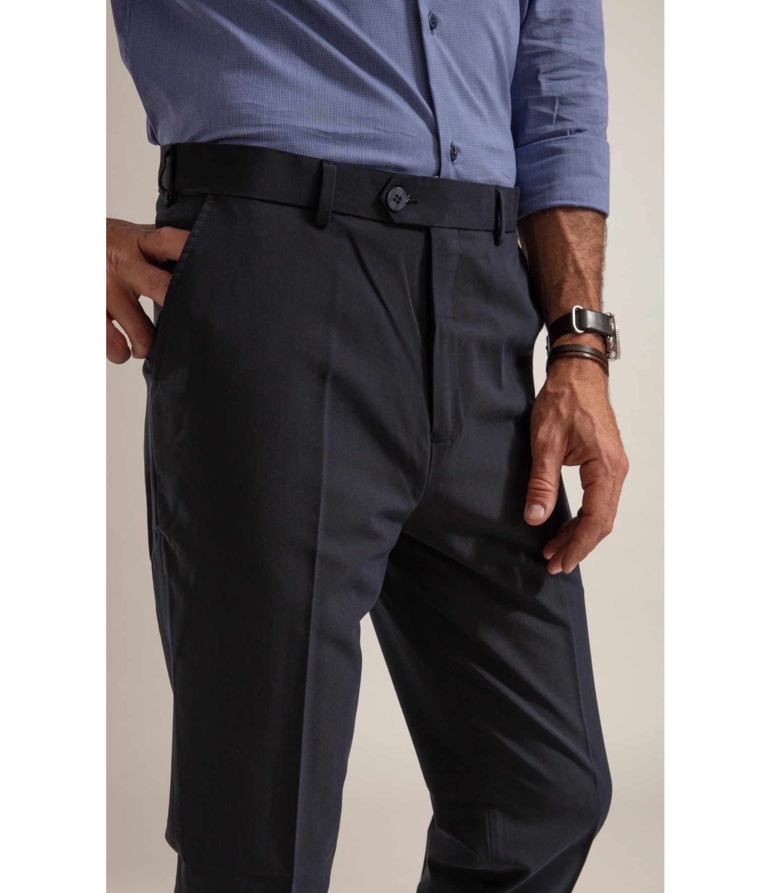 Calca Wool Blend Pratt Dark Navy
