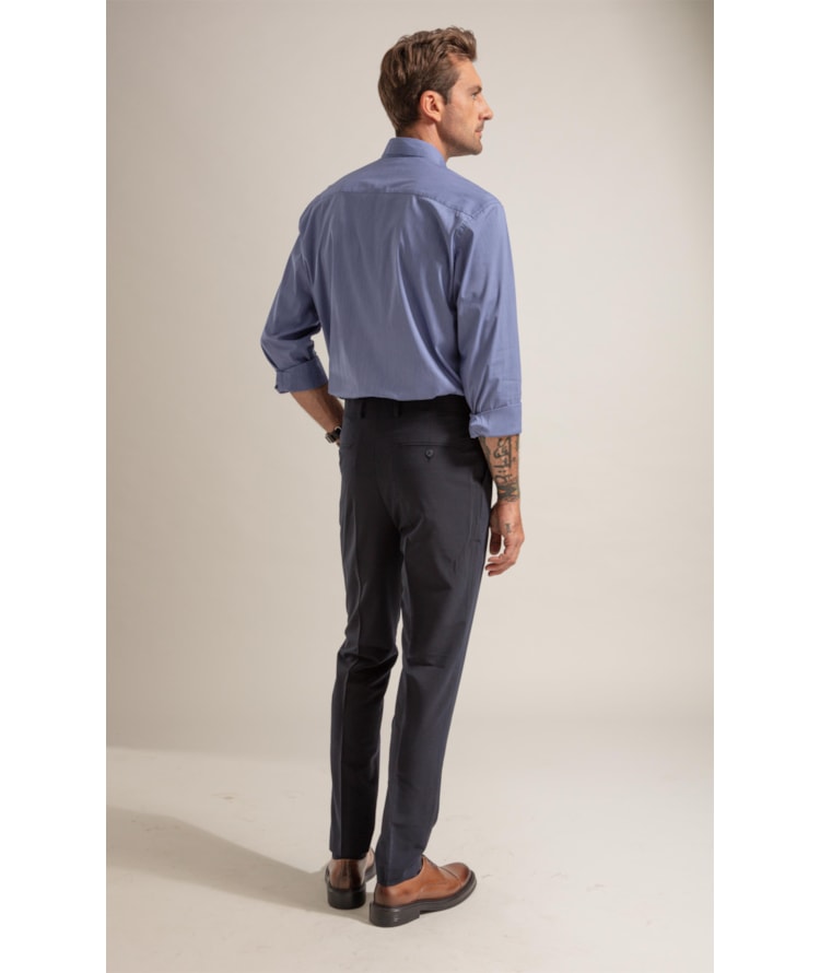 Calca Wool Blend Pratt Dark Navy
