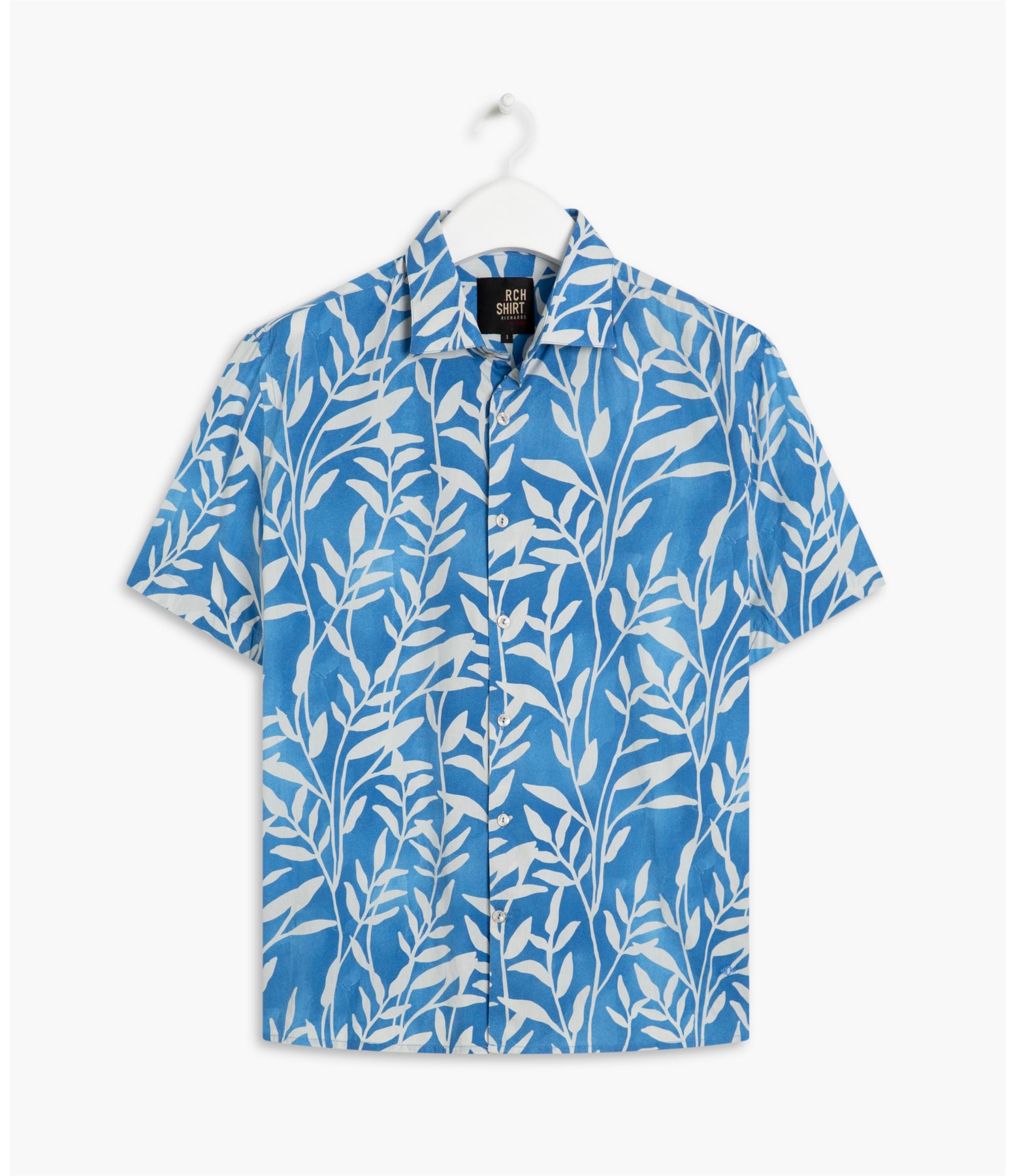 Camisa Algodão Estampada Seaweed m Azul Bic