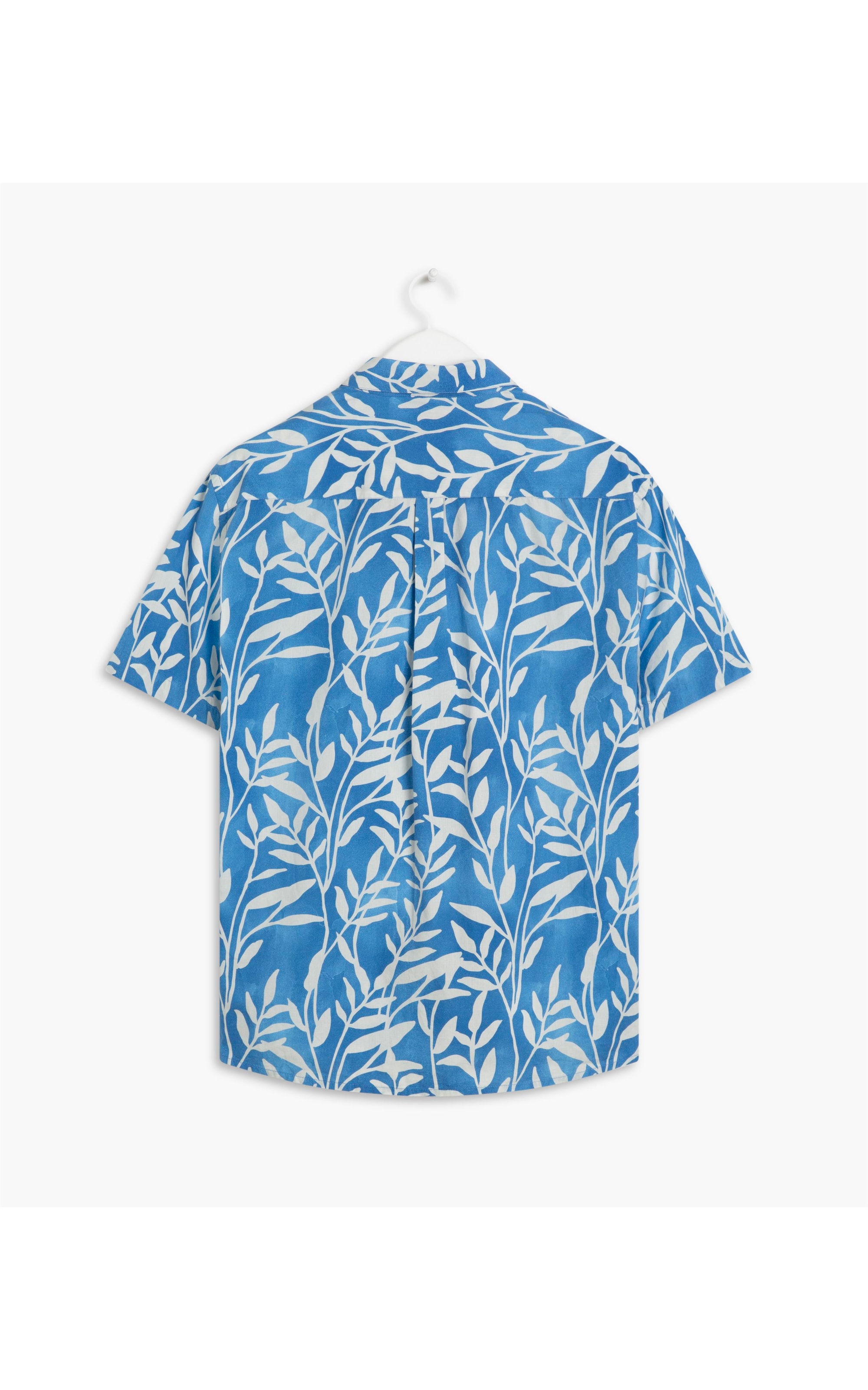 Camisa Algodão Estampada Seaweed m Azul Bic
