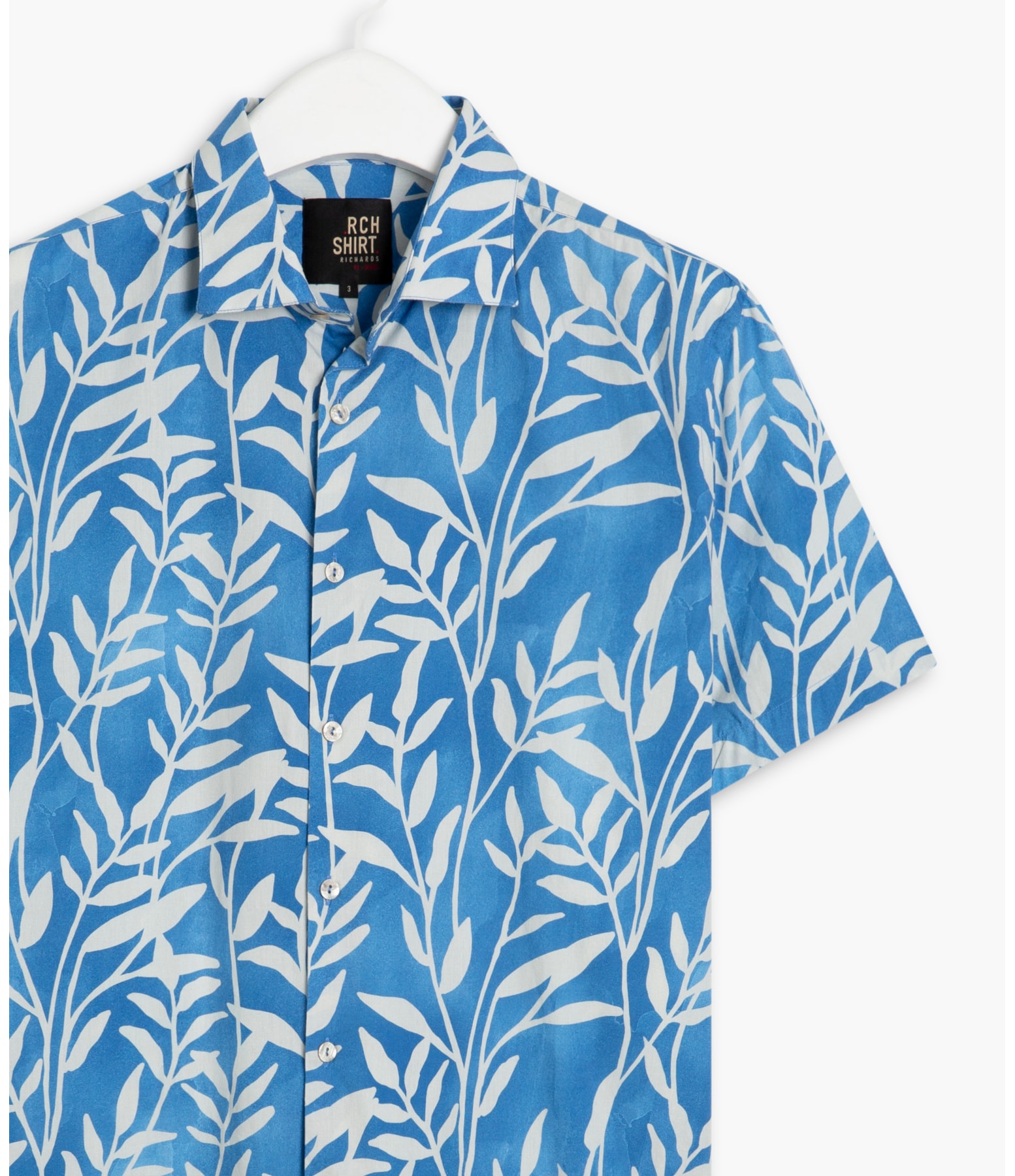 Camisa Algodão Estampada Seaweed m Azul Bic