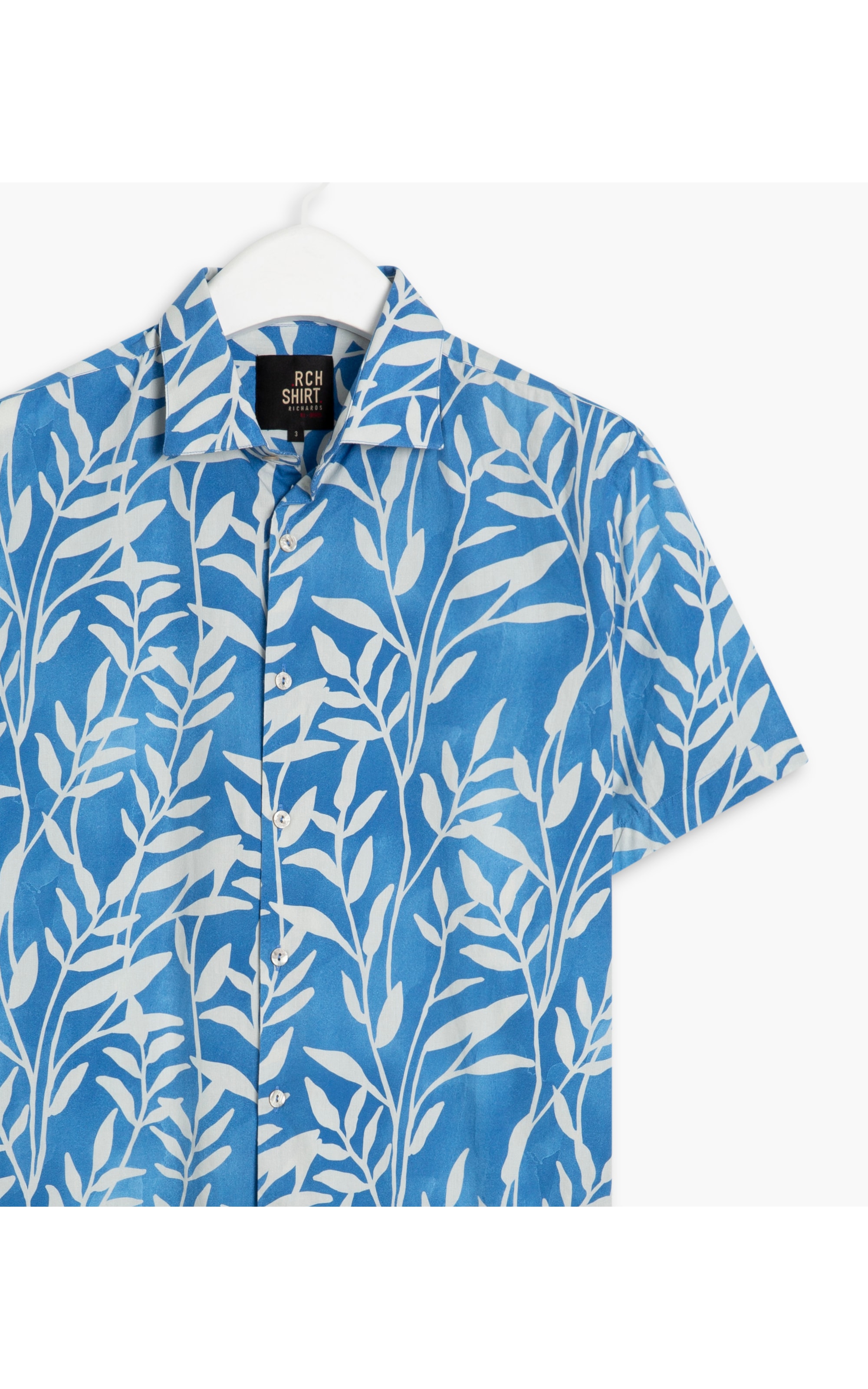 Camisa Algodão Estampada Seaweed m Azul Bic