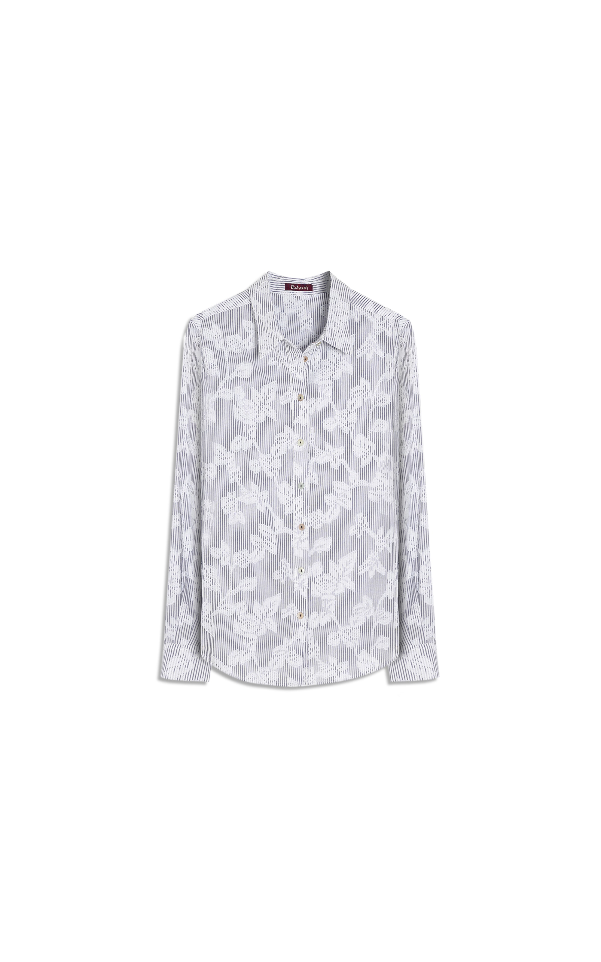 Camisa Alina Jacquard Stripe Azul Bic