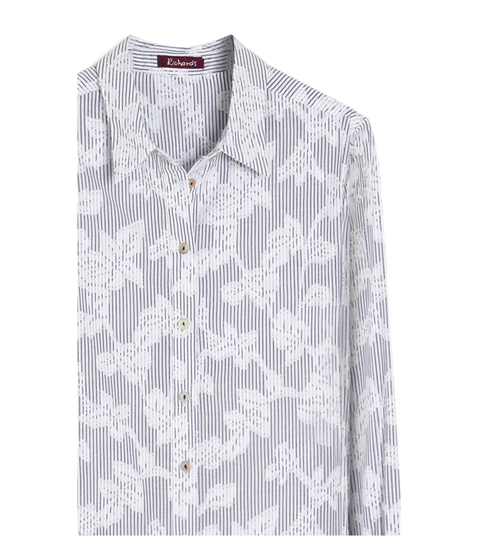 Camisa Alina Jacquard Stripe Azul Bic