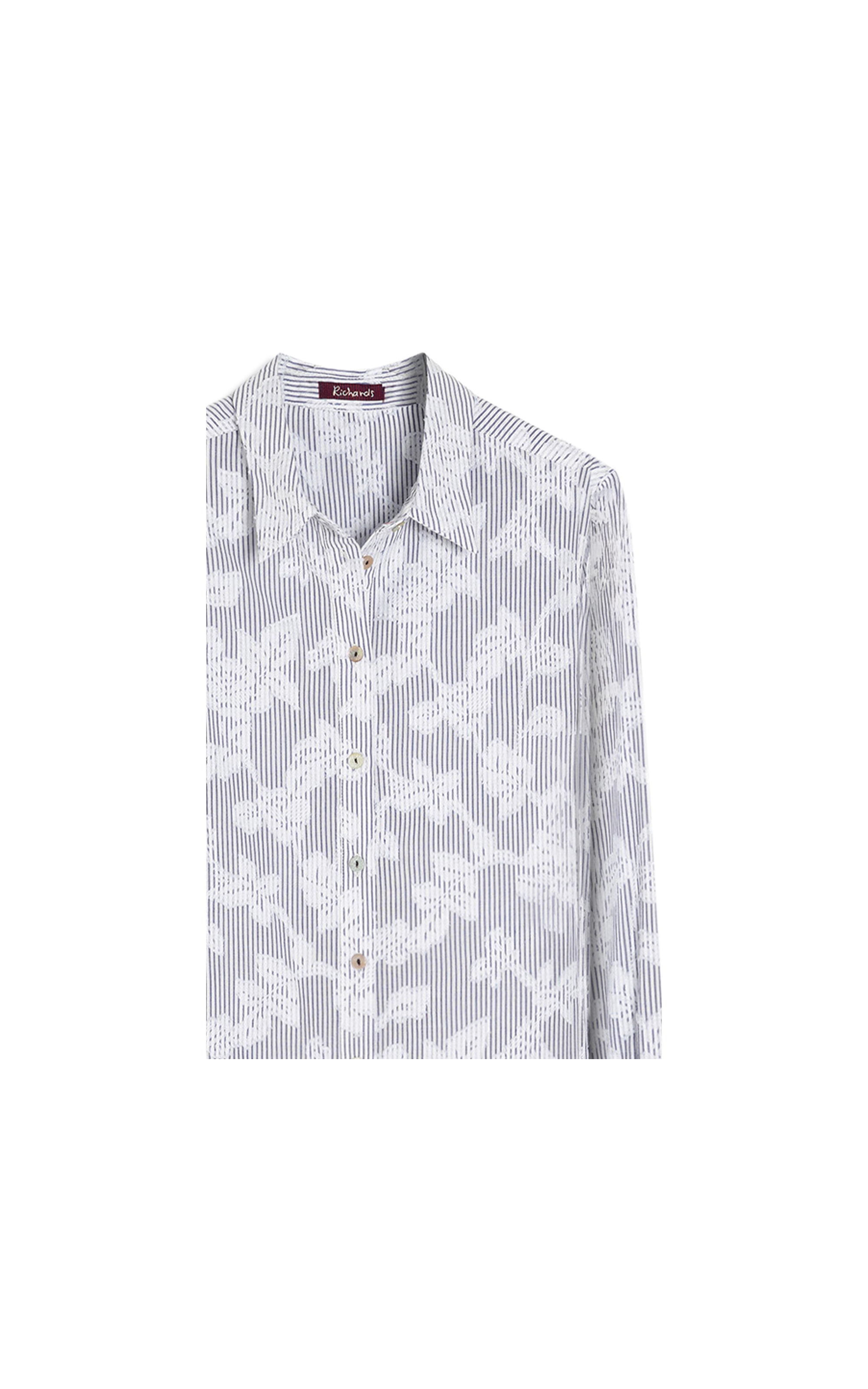 Camisa Alina Jacquard Stripe Azul Bic