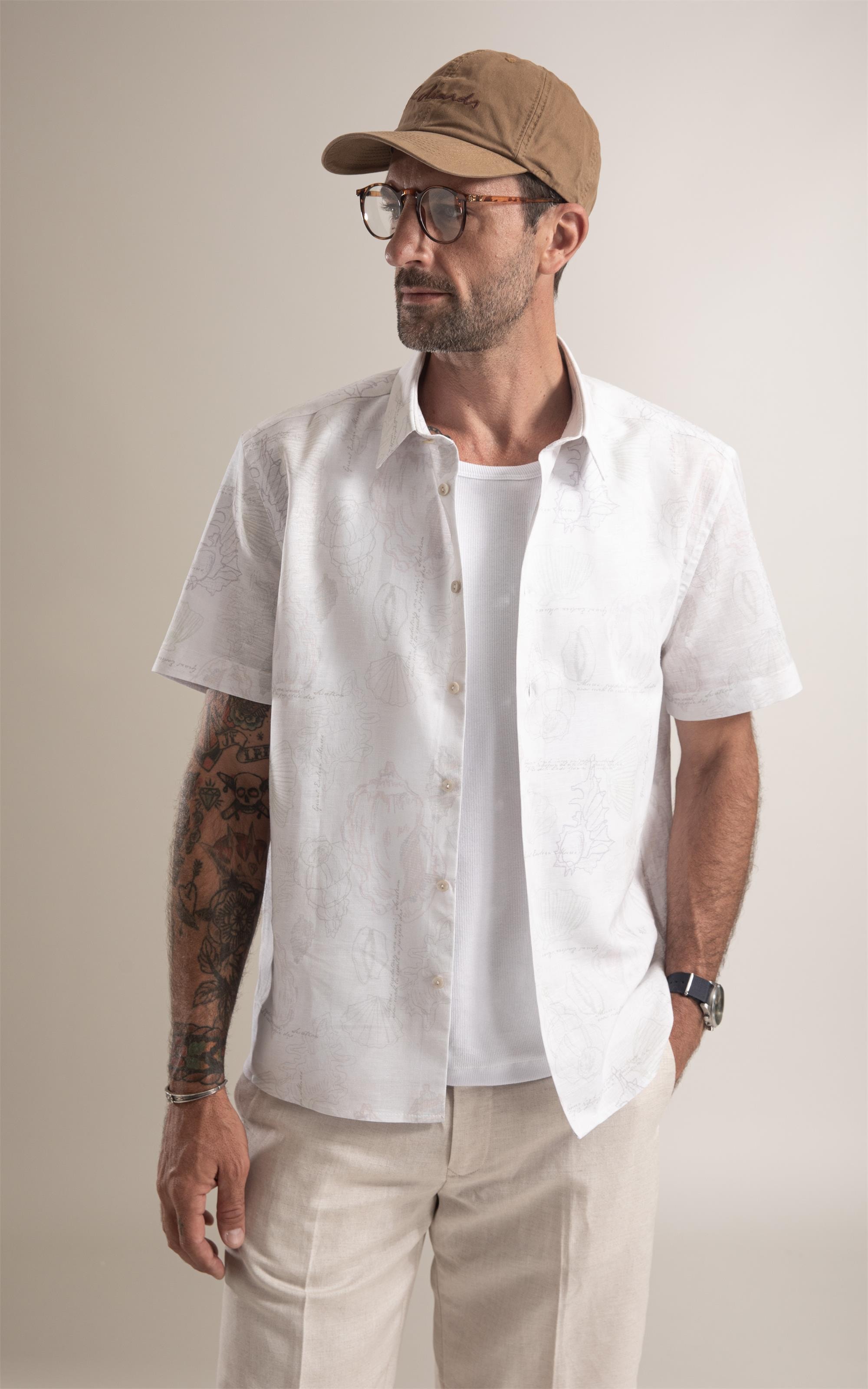 Camisa Alizé Sea Journal Linho Branco