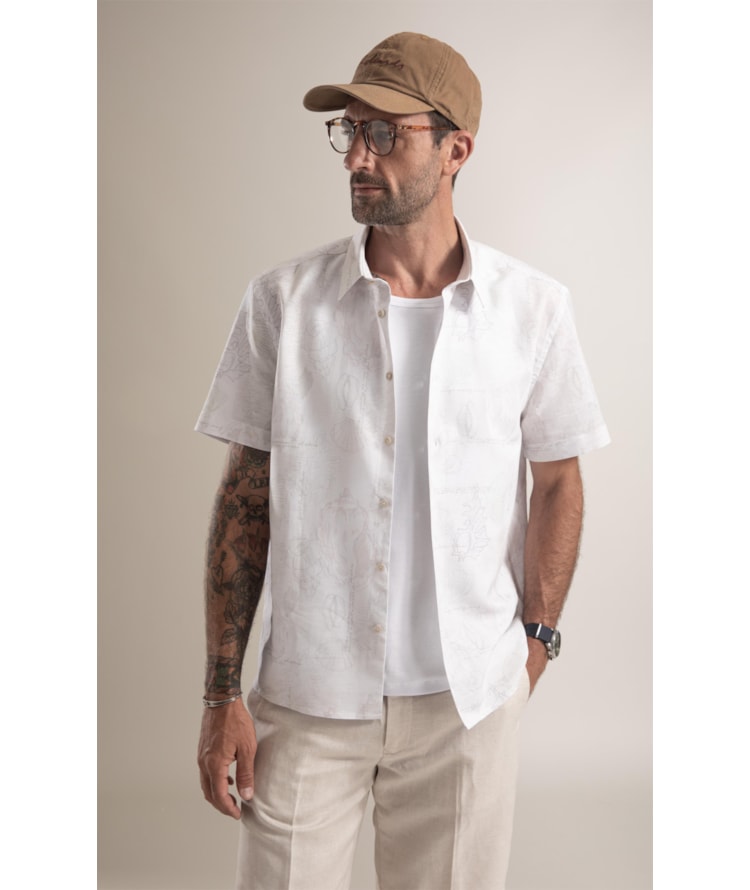 Camisa Alizé Sea Journal Linho Branco