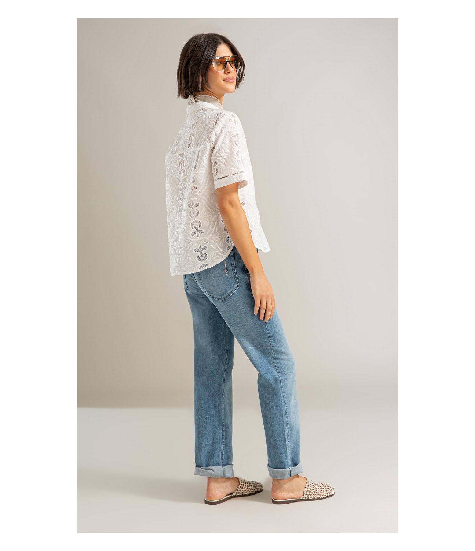 Camisa Amora Laise Algodao Off White