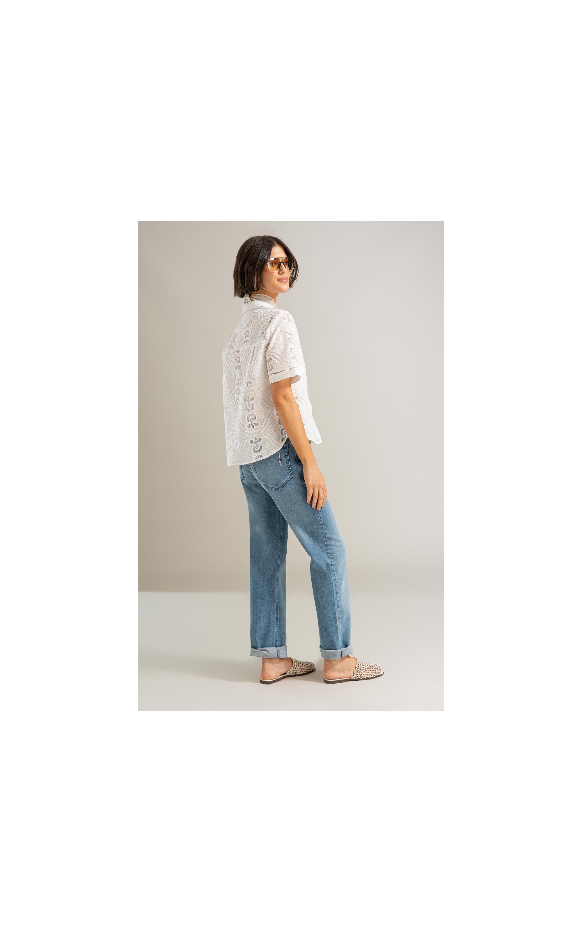Camisa Amora Laise Algodao Off White