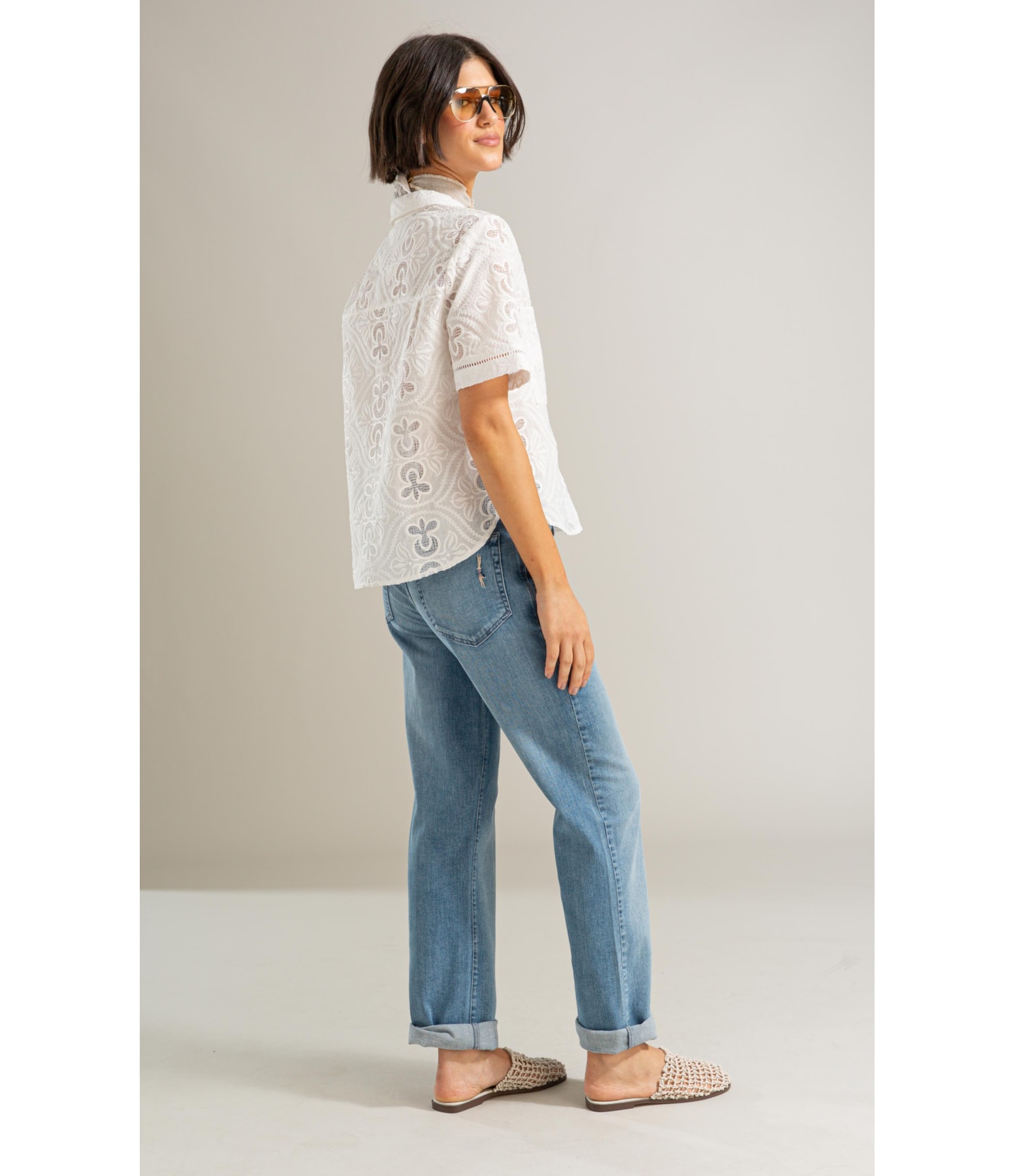 Camisa Amora Laise Algodao Off White