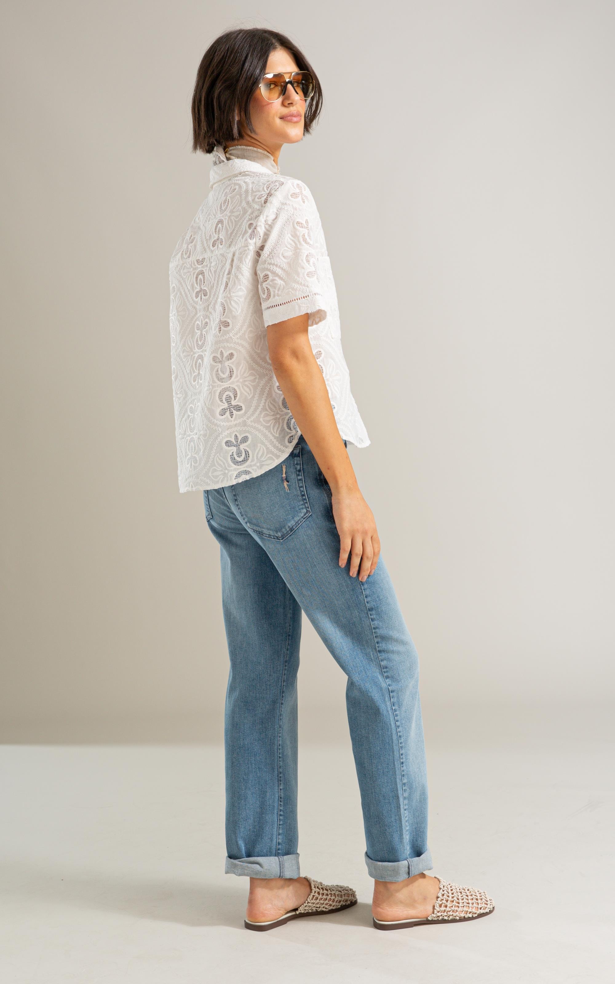 Camisa Amora Laise Algodao Off White