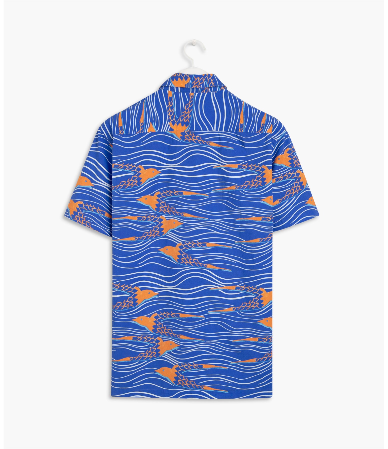 Camisa Andorinha Estampada Mc Azul