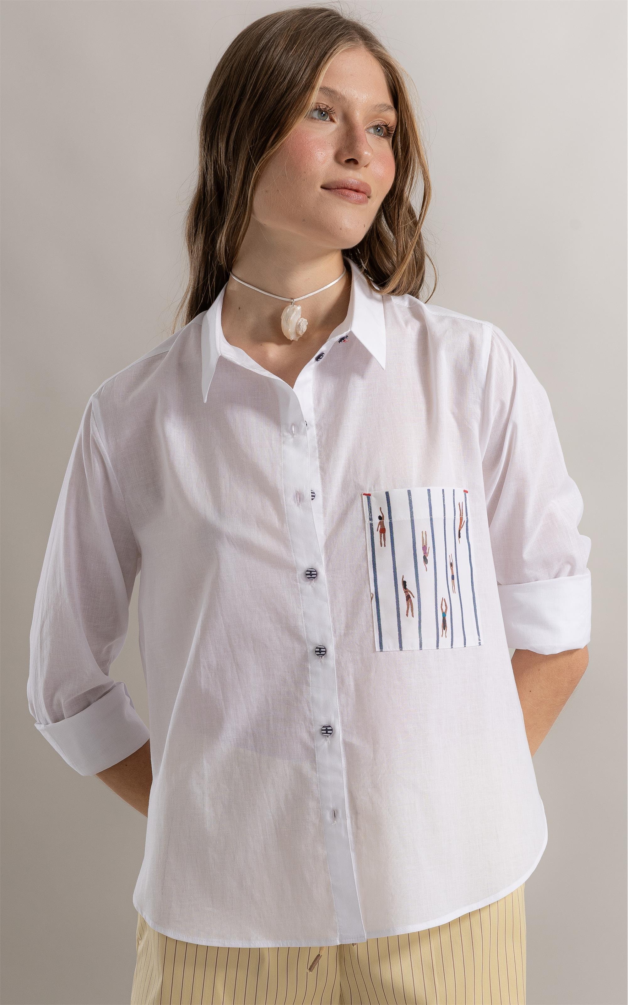 Camisa Beatrice Voil Branco