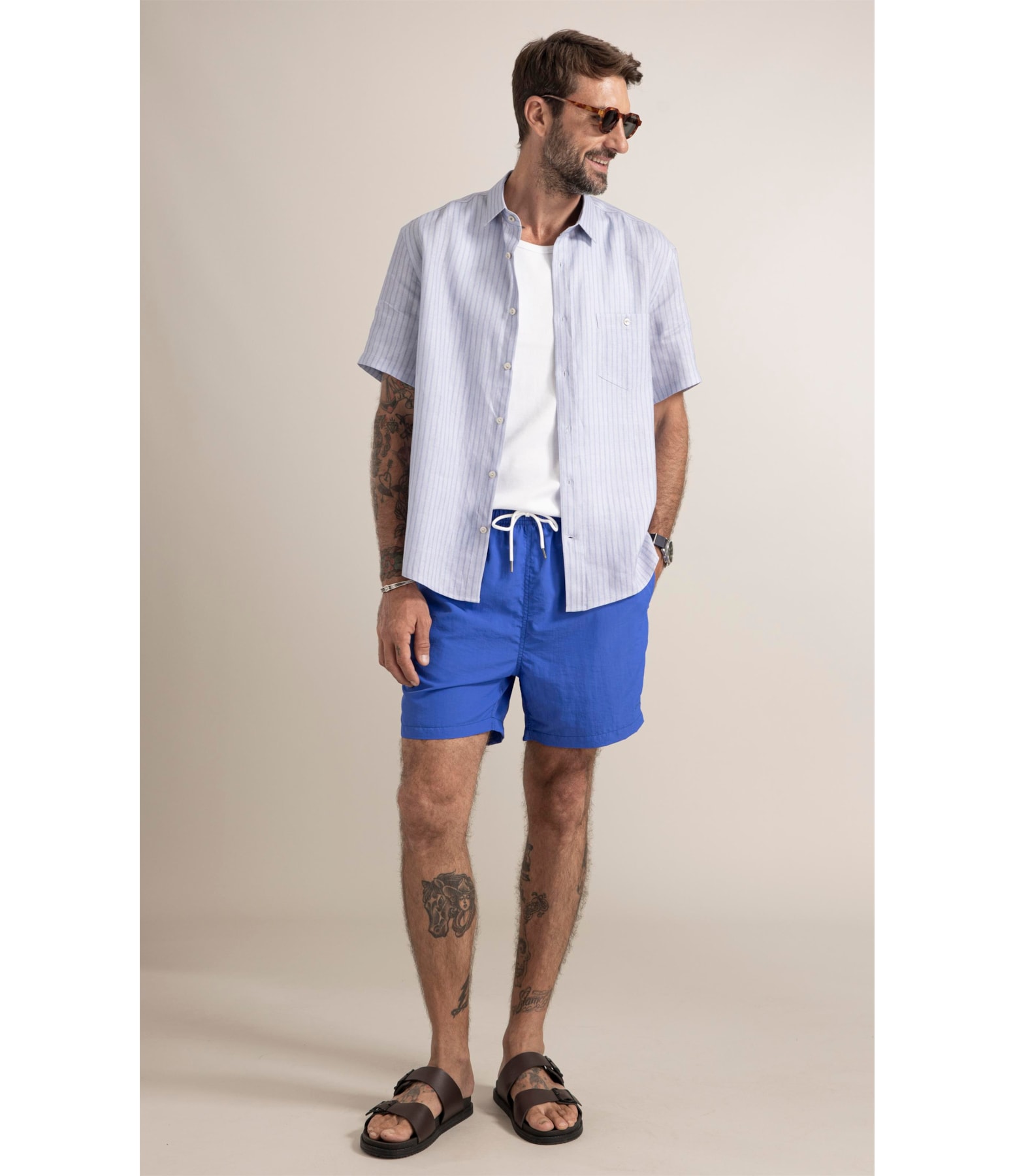 Camisa Belvedere Linho Blend Azul