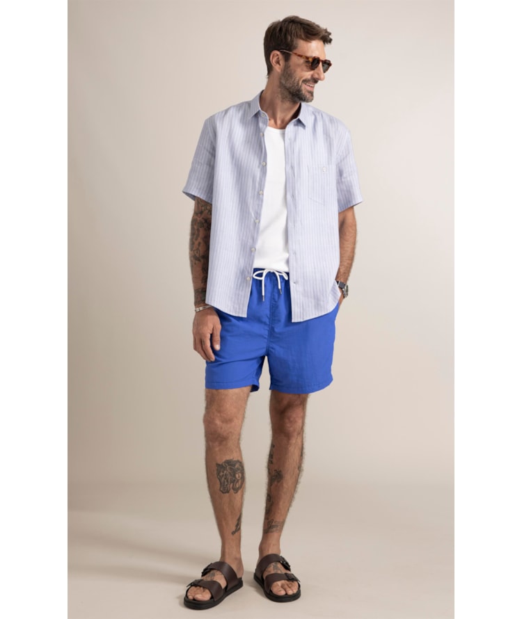 Camisa Belvedere Linho Blend Azul