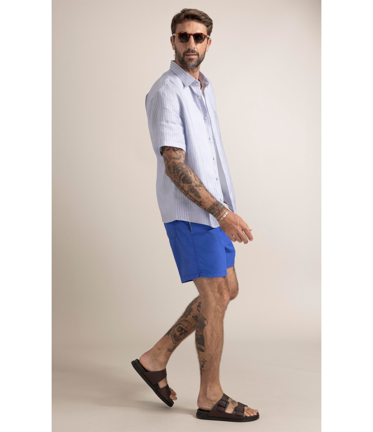 Camisa Belvedere Linho Blend Azul
