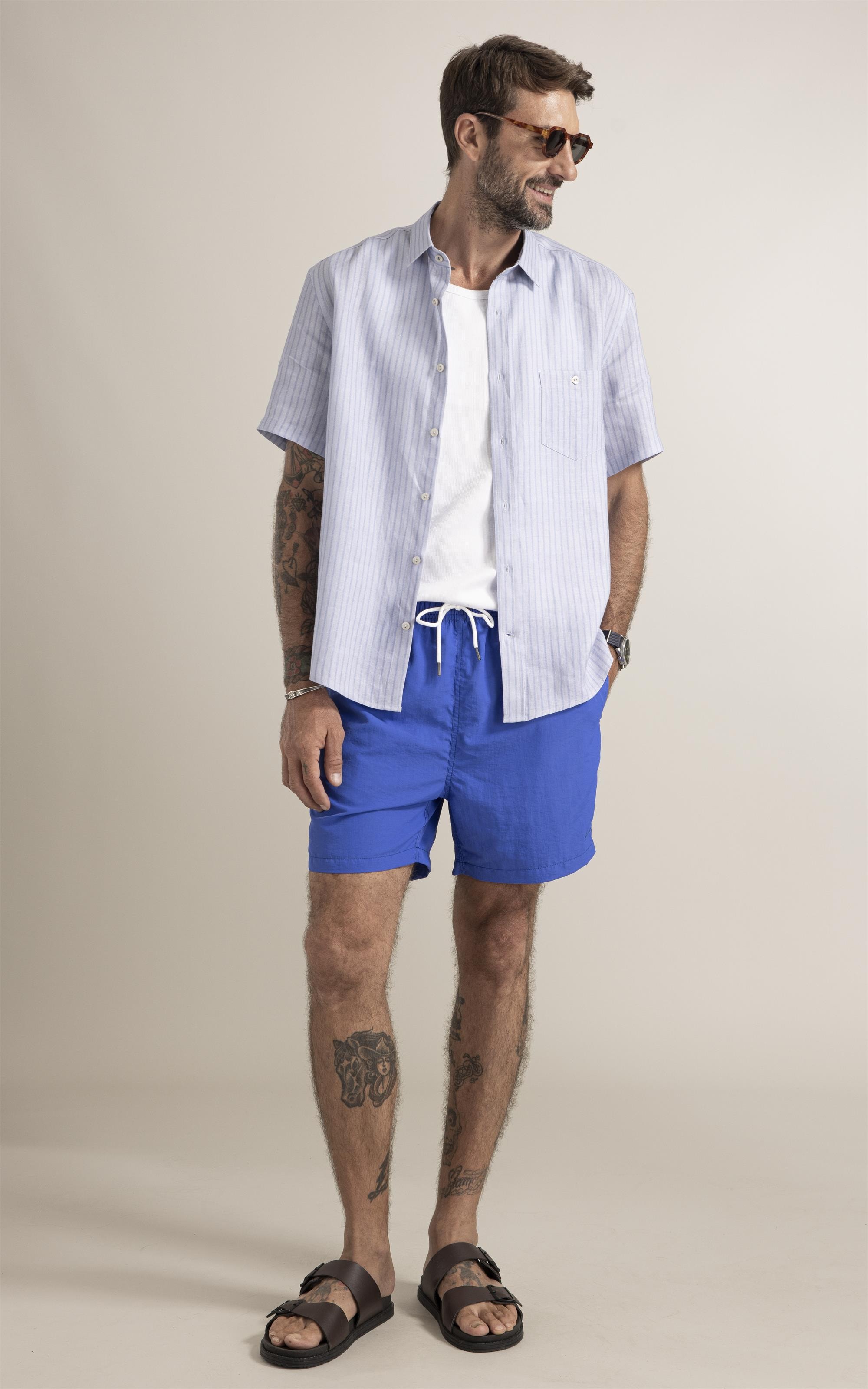 Camisa Belvedere Linho Blend Azul