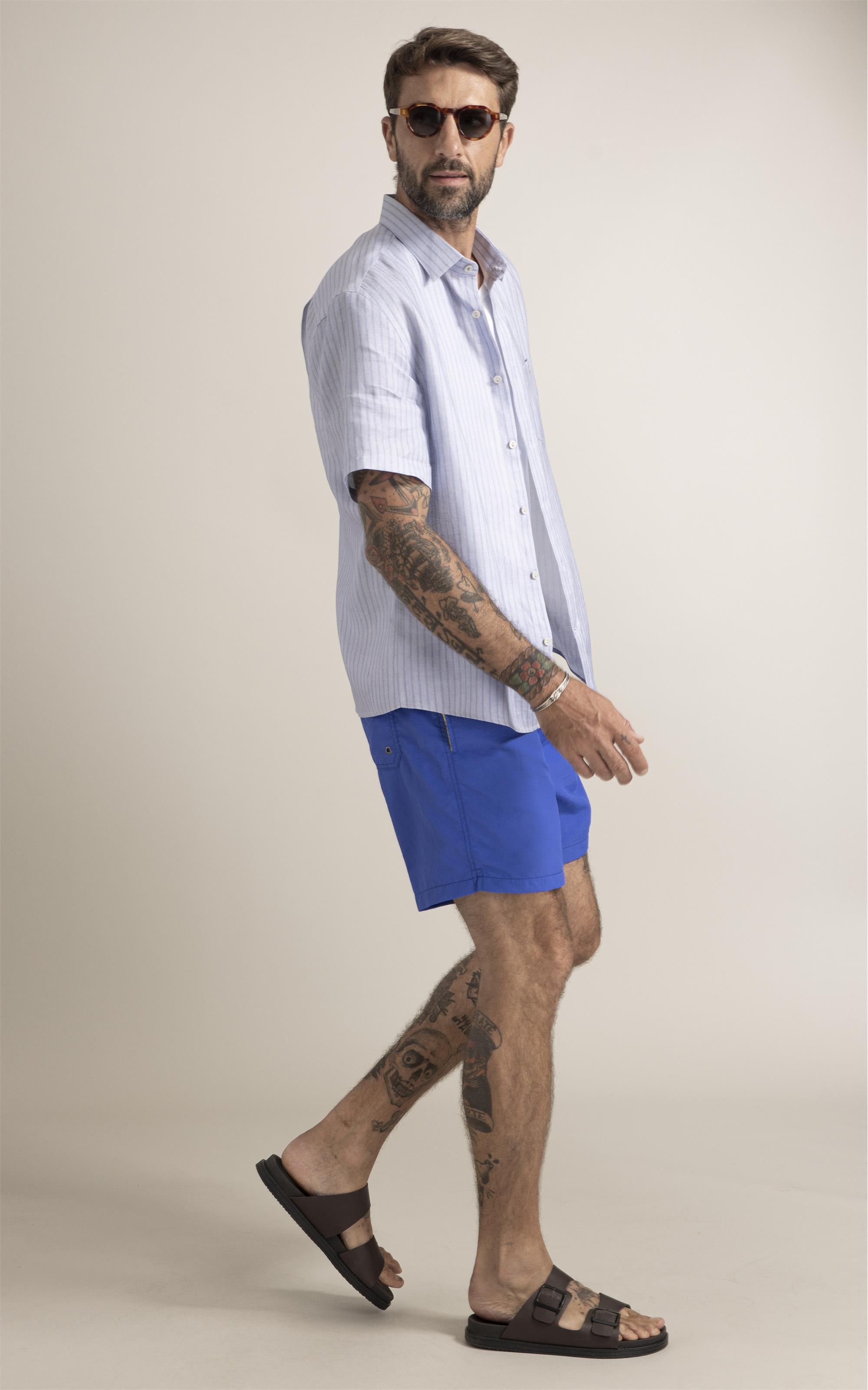 Camisa Belvedere Linho Blend Azul