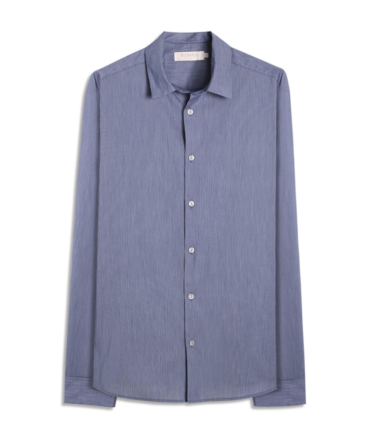 Camisa Benjamin Ft Tech Ml Azul Bic