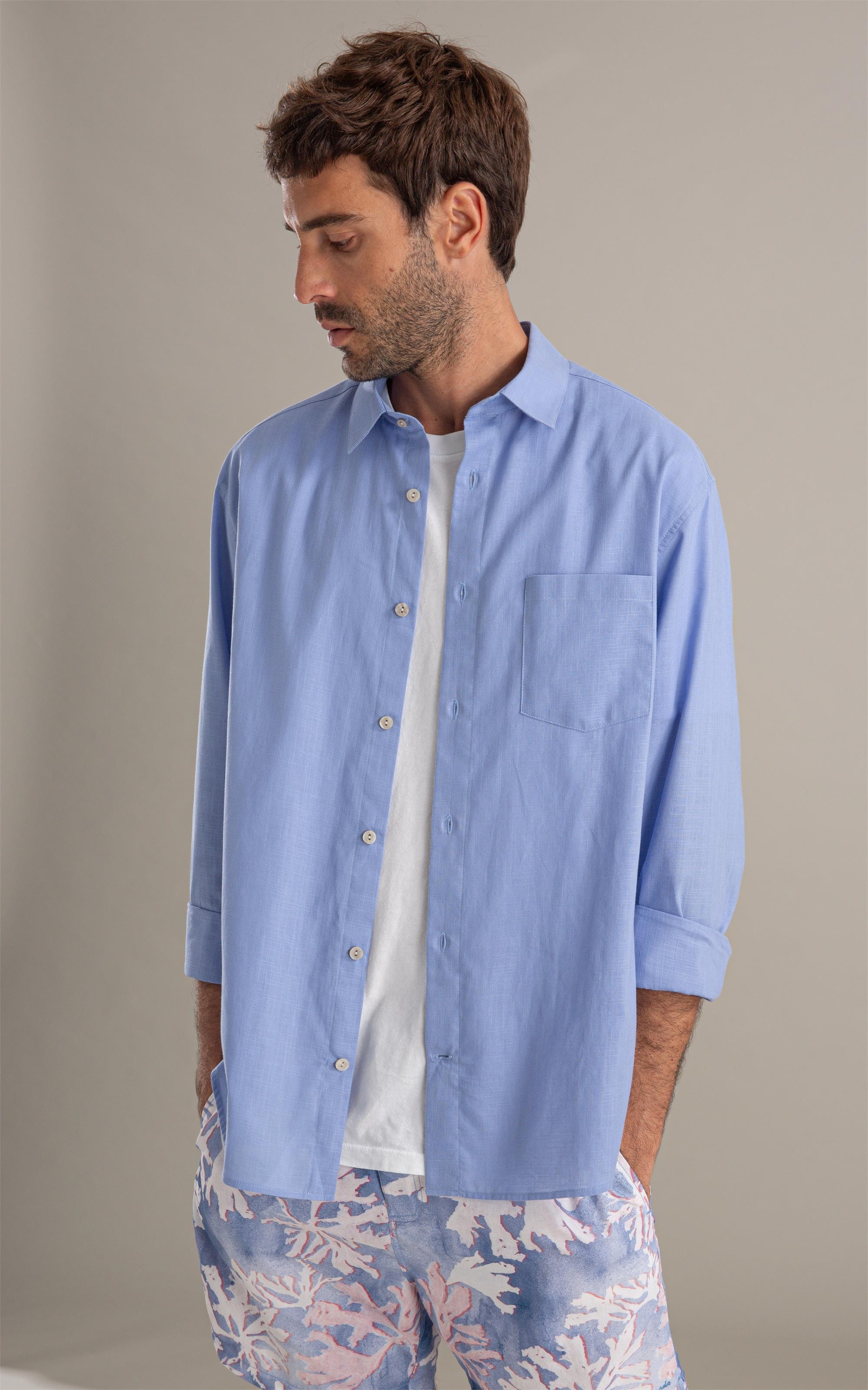 Camisa Biarritz Antonio Ml Azul Claro
