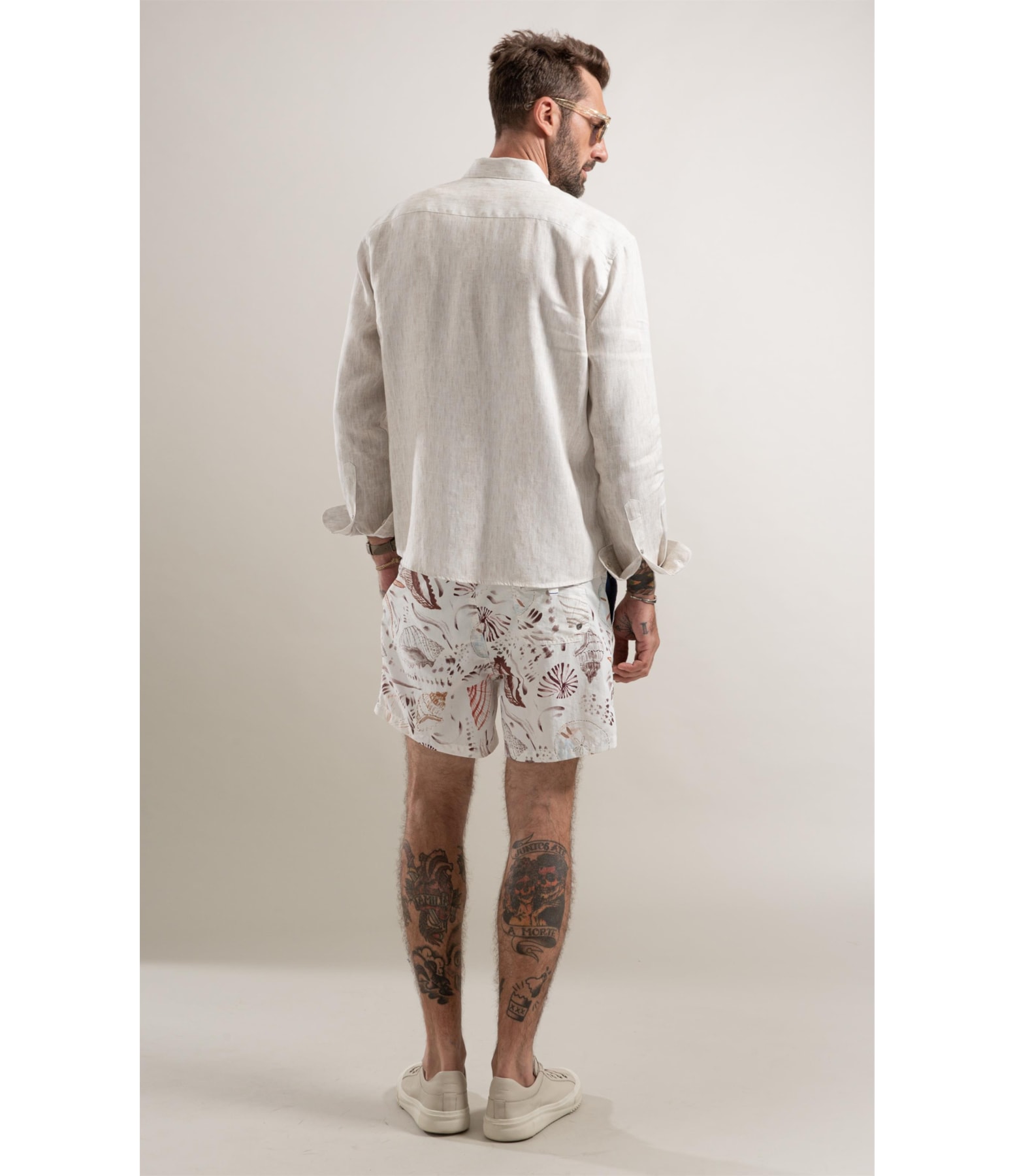 Camisa Bordada Linho Natural