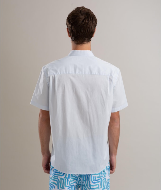 Camisa Bordeaux Stretch Mc Azul Claro