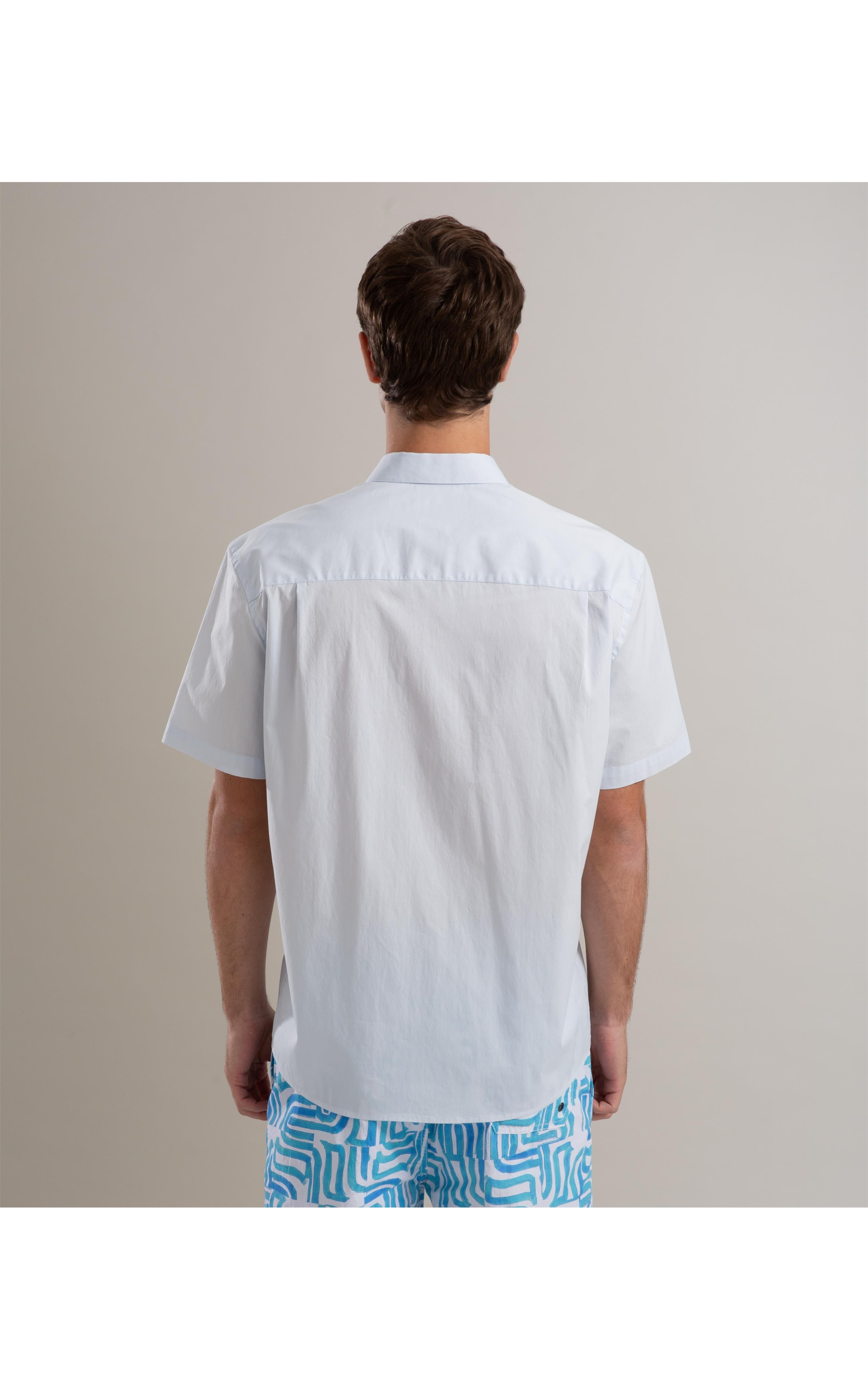 Camisa Bordeaux Stretch Mc Azul Claro