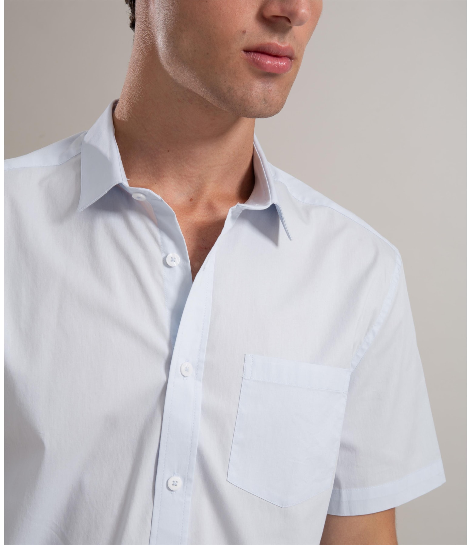 Camisa Bordeaux Stretch Mc Azul Claro