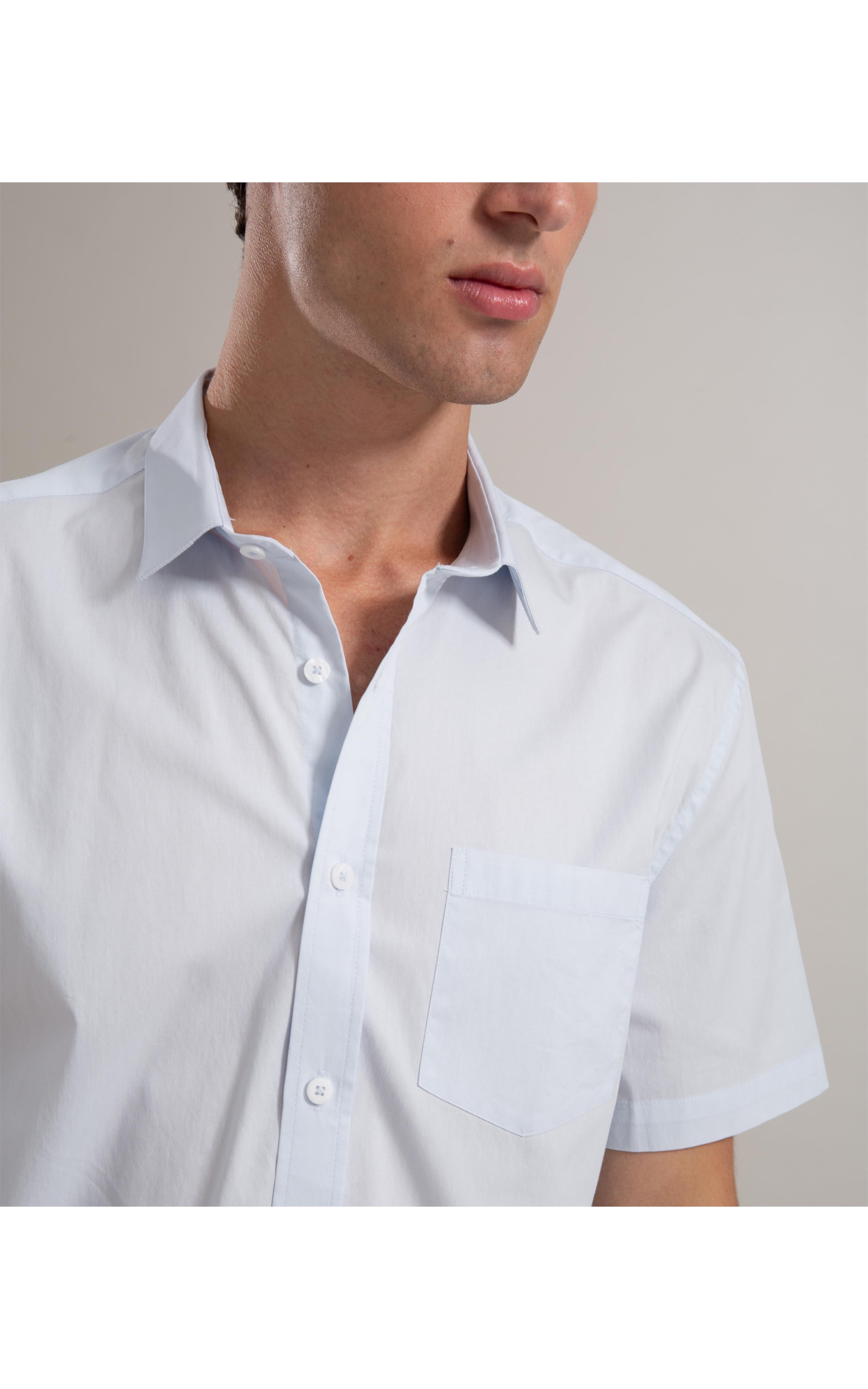 Camisa Bordeaux Stretch Mc Azul Claro