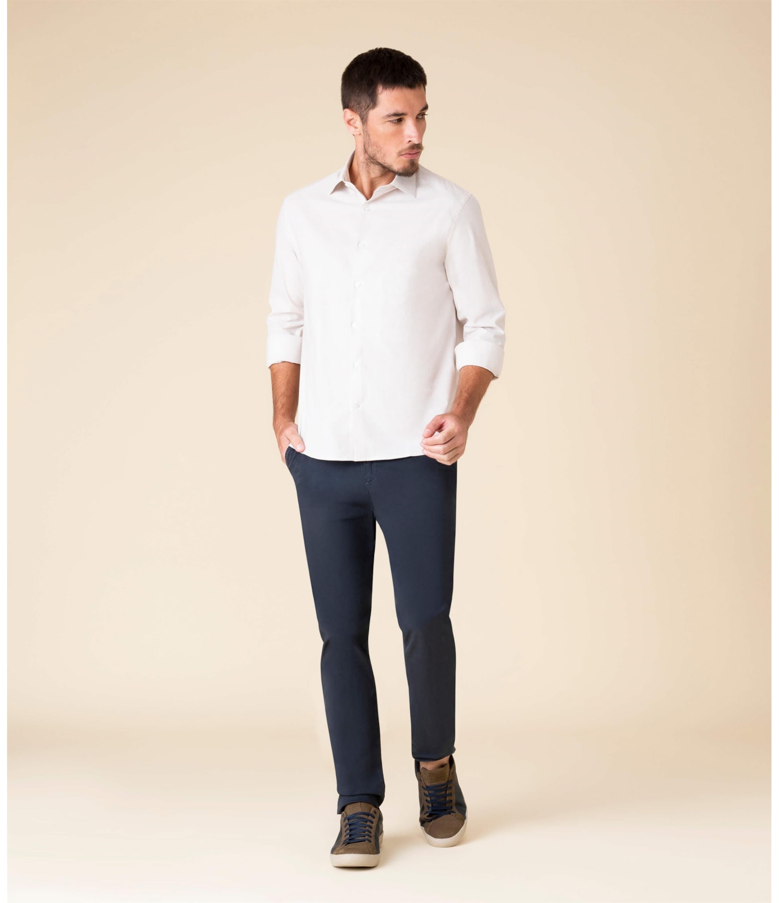 Camisa Boris Traveller Ml Bege