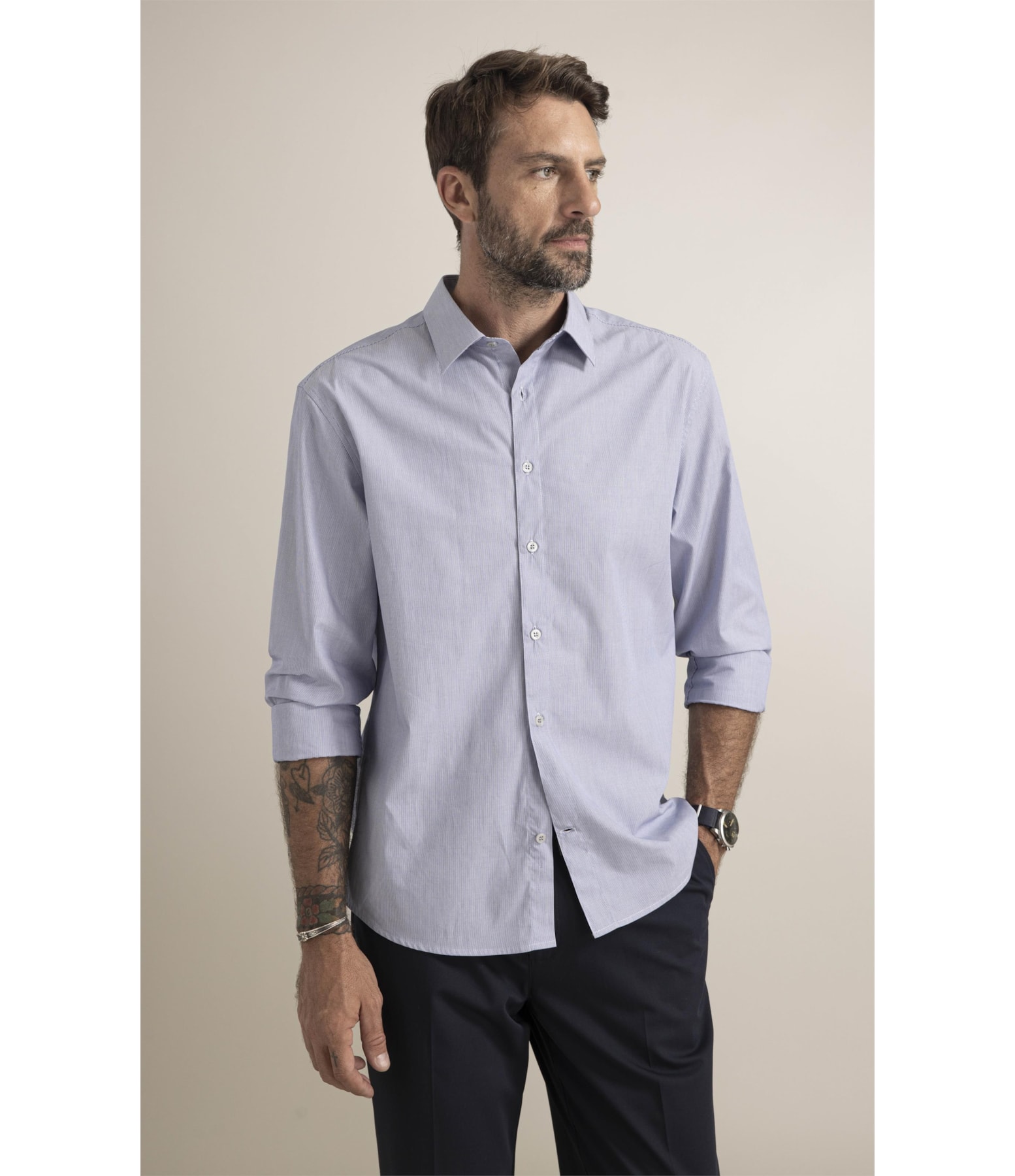 Camisa Boxera Algodão Azul Bic