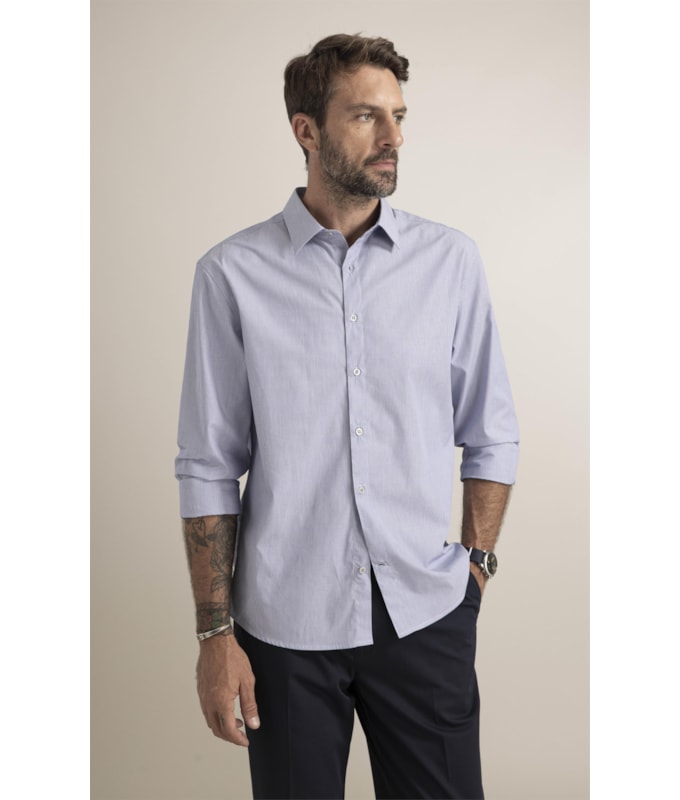 Camisa Boxera Algodão Azul Bic